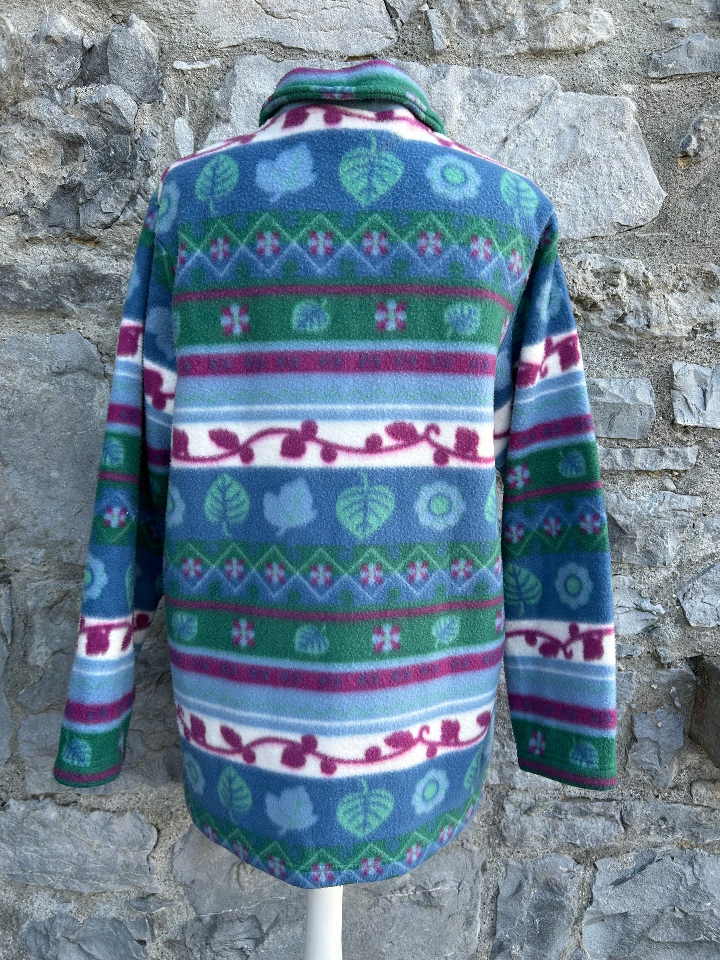 80s Green&blue geometric fleece uk 10-12