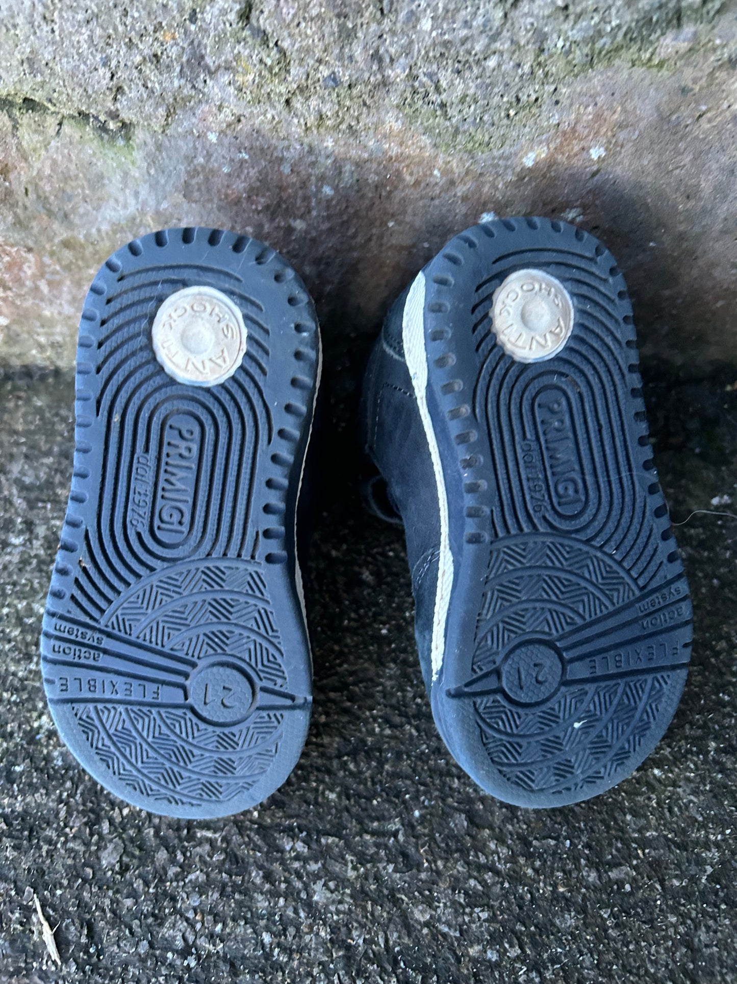 Navy leather boots uk 4.5 (eu 21)