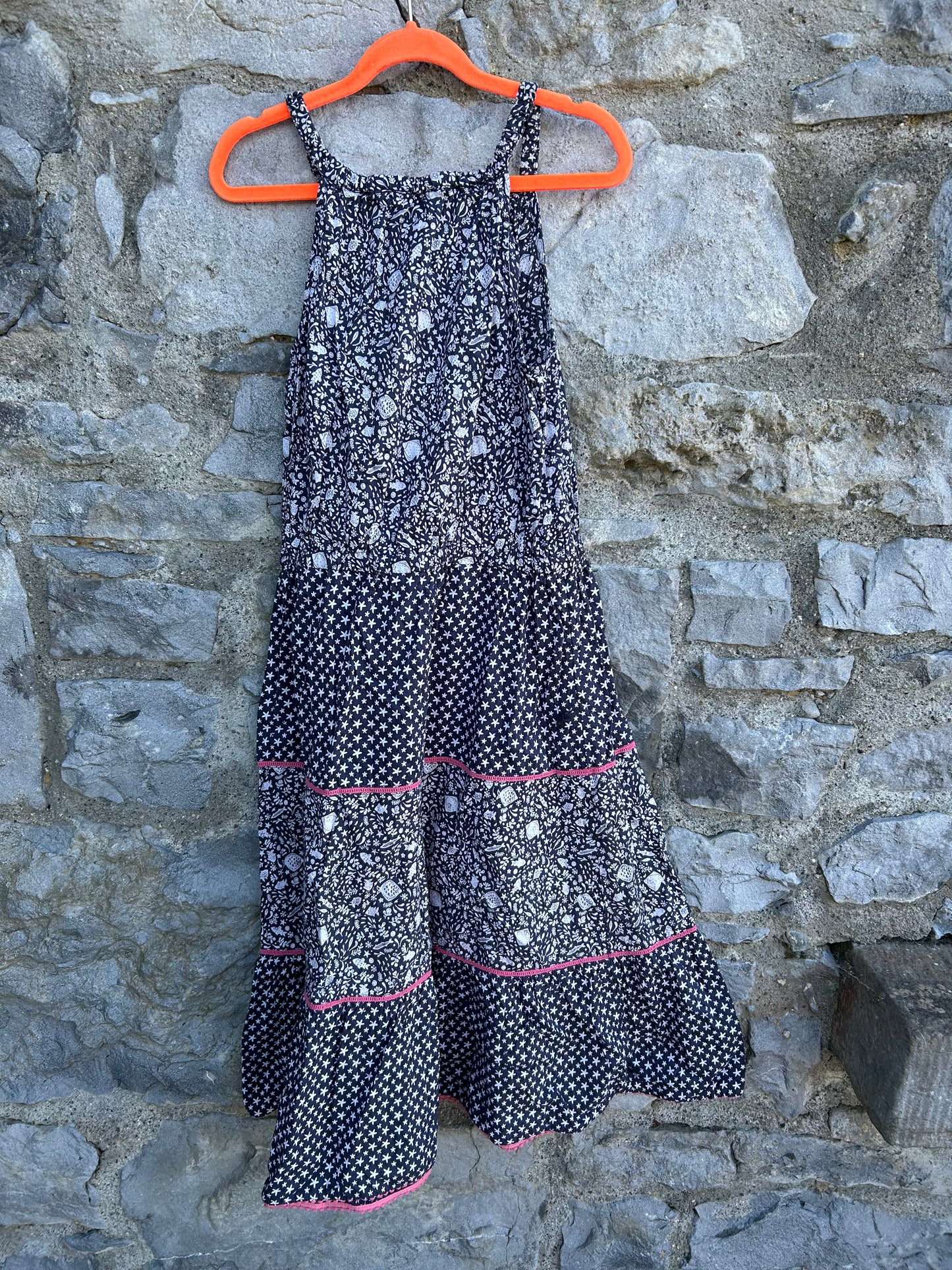 Fish navy tiered dress 10-11y (140-146cm)