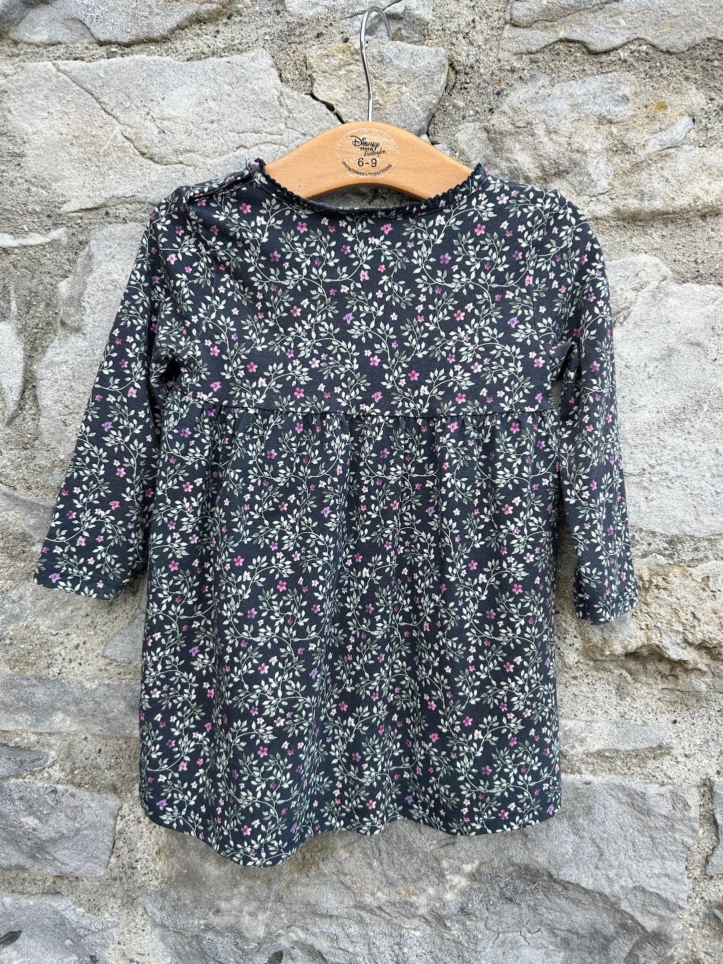 Tiny flowers navy dress 9-12m (74-80cm)