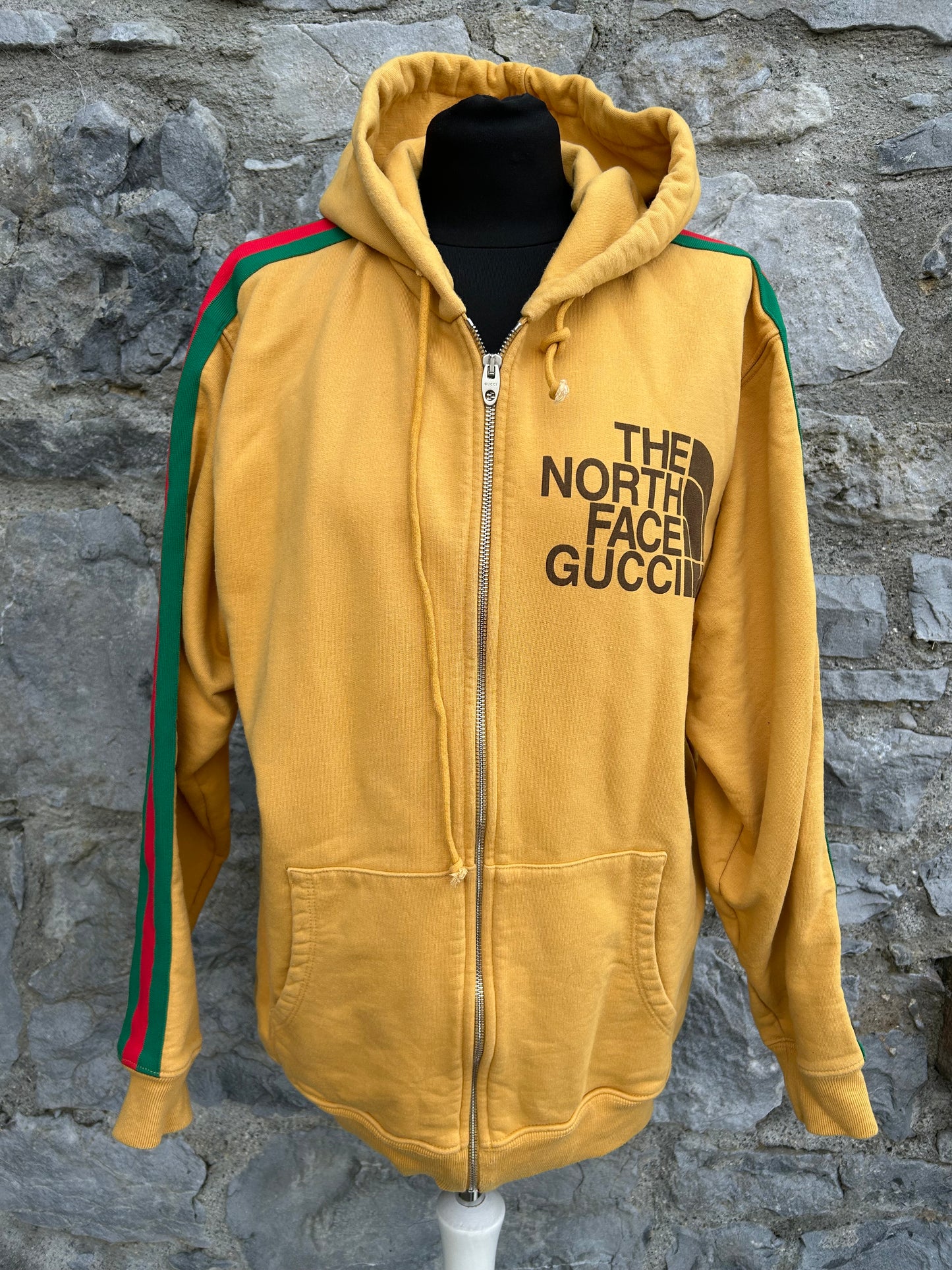 The North Face x Gucci Web Print Cotton Sweatshirt 'Yellow' Medium
