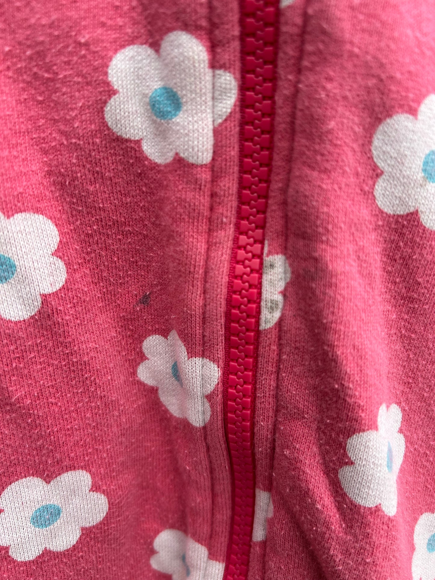Flowers pink hooded onesie 9m (74cm)
