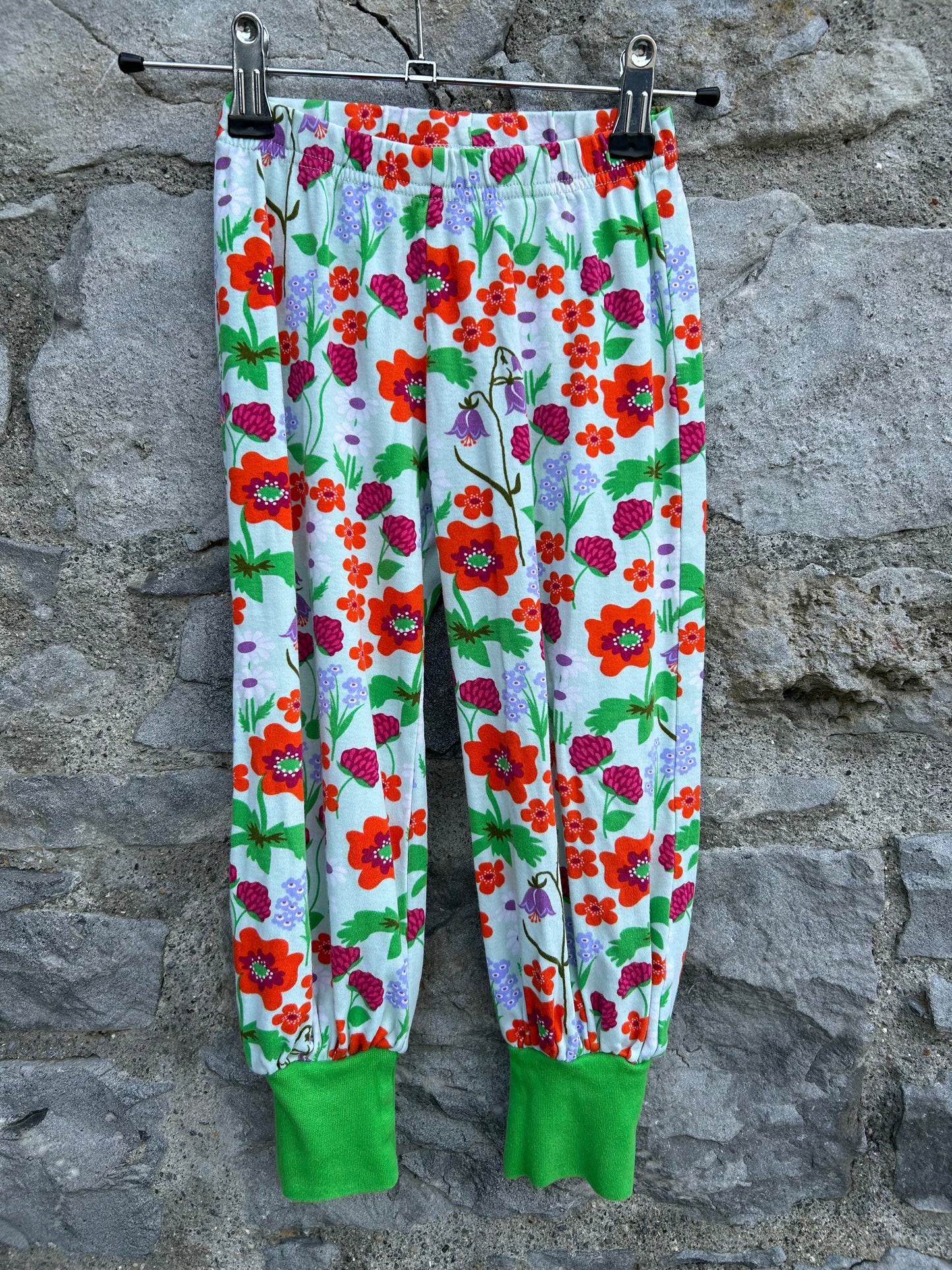 Floral green baggy pants 2-3y (92-98cm)