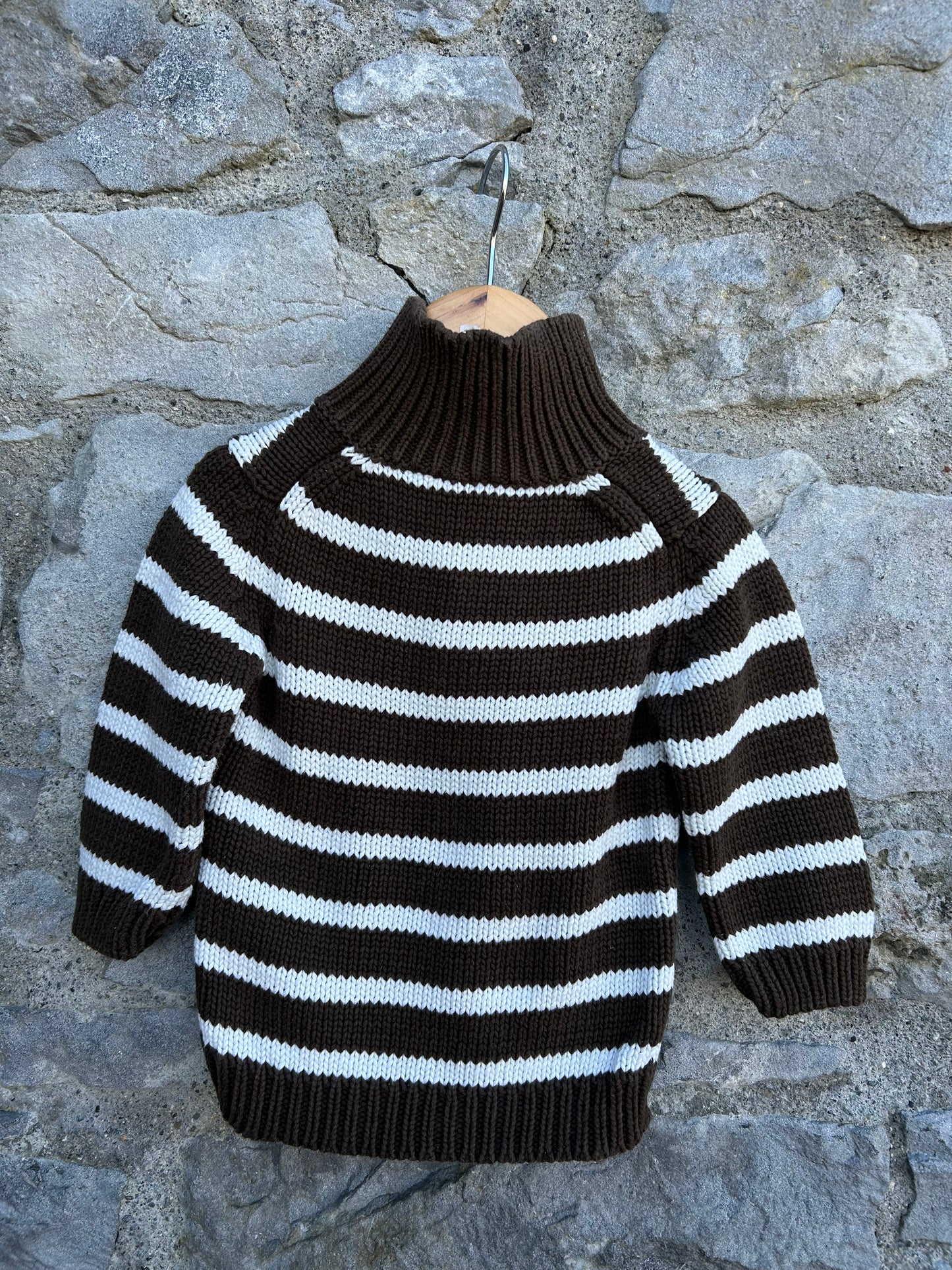 Y2K brown stripy jumper 12-18m (80-86cm)