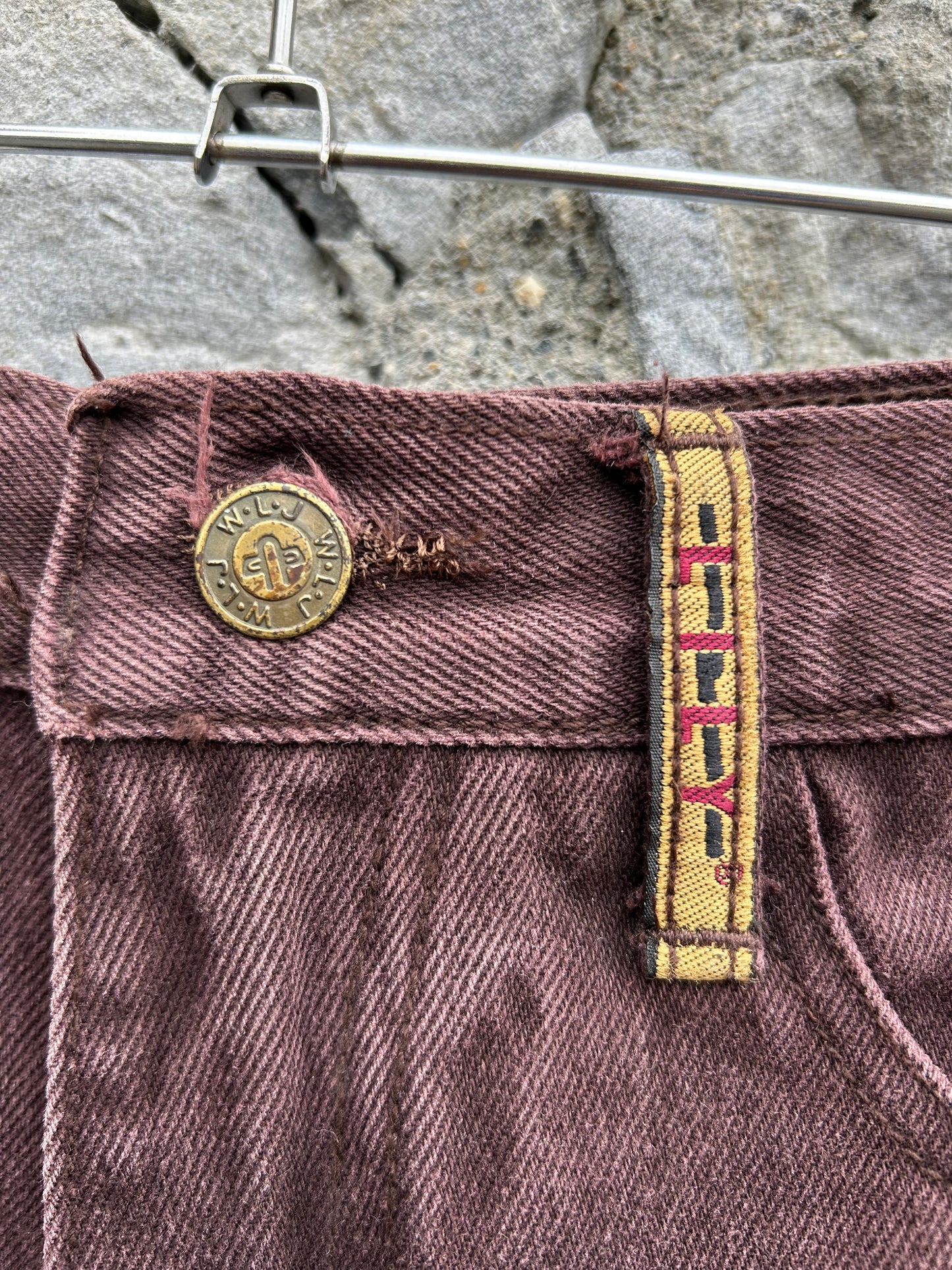 90s maroon denim shorts uk 6