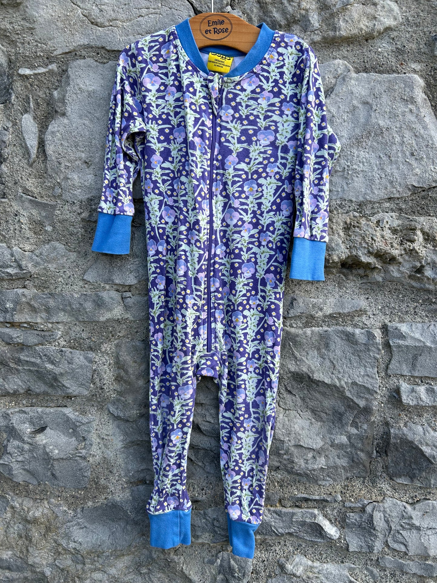 Viola Tricolor Mazarine Blue Zip Suit 12m (80cm)