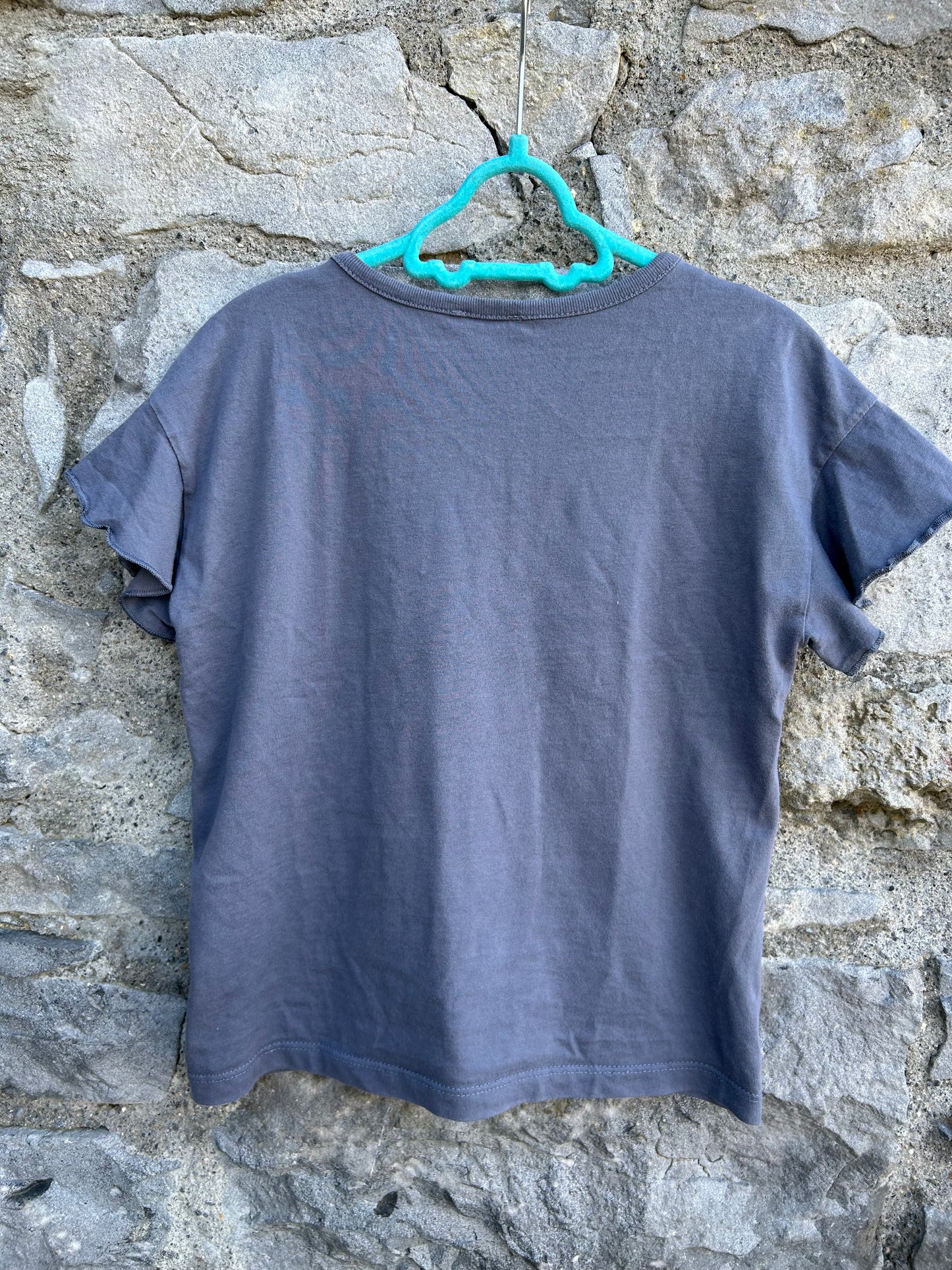 Flowers charcoal boxy T-shirt 6-7y (116-122cm)