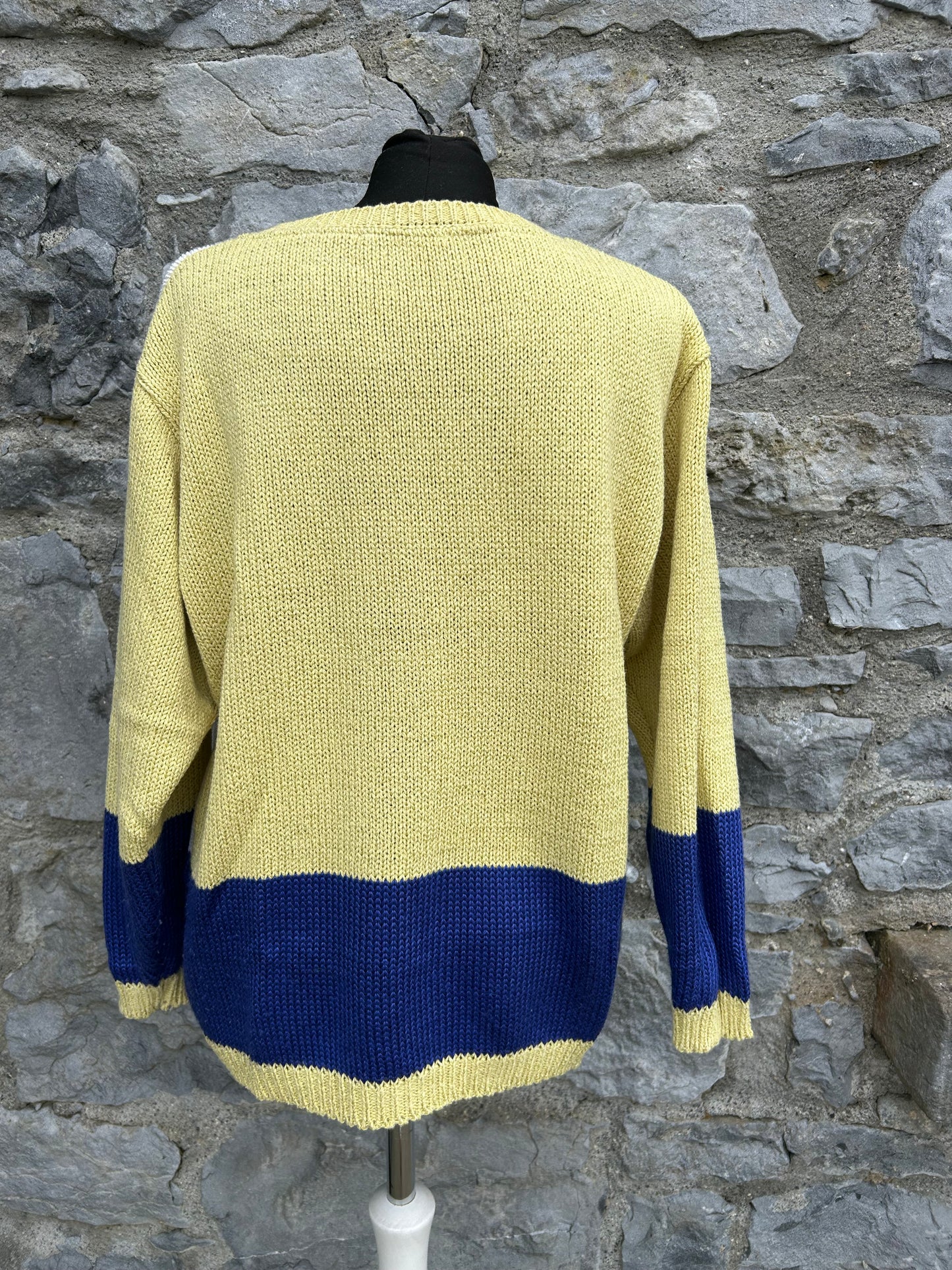80s Cleopatra white&yellow jumper uk 12