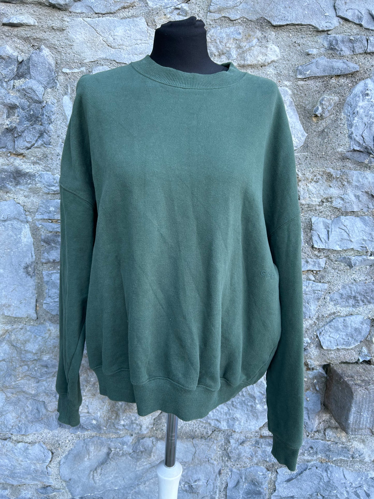 The Oversized Crew in Earth Green Medium