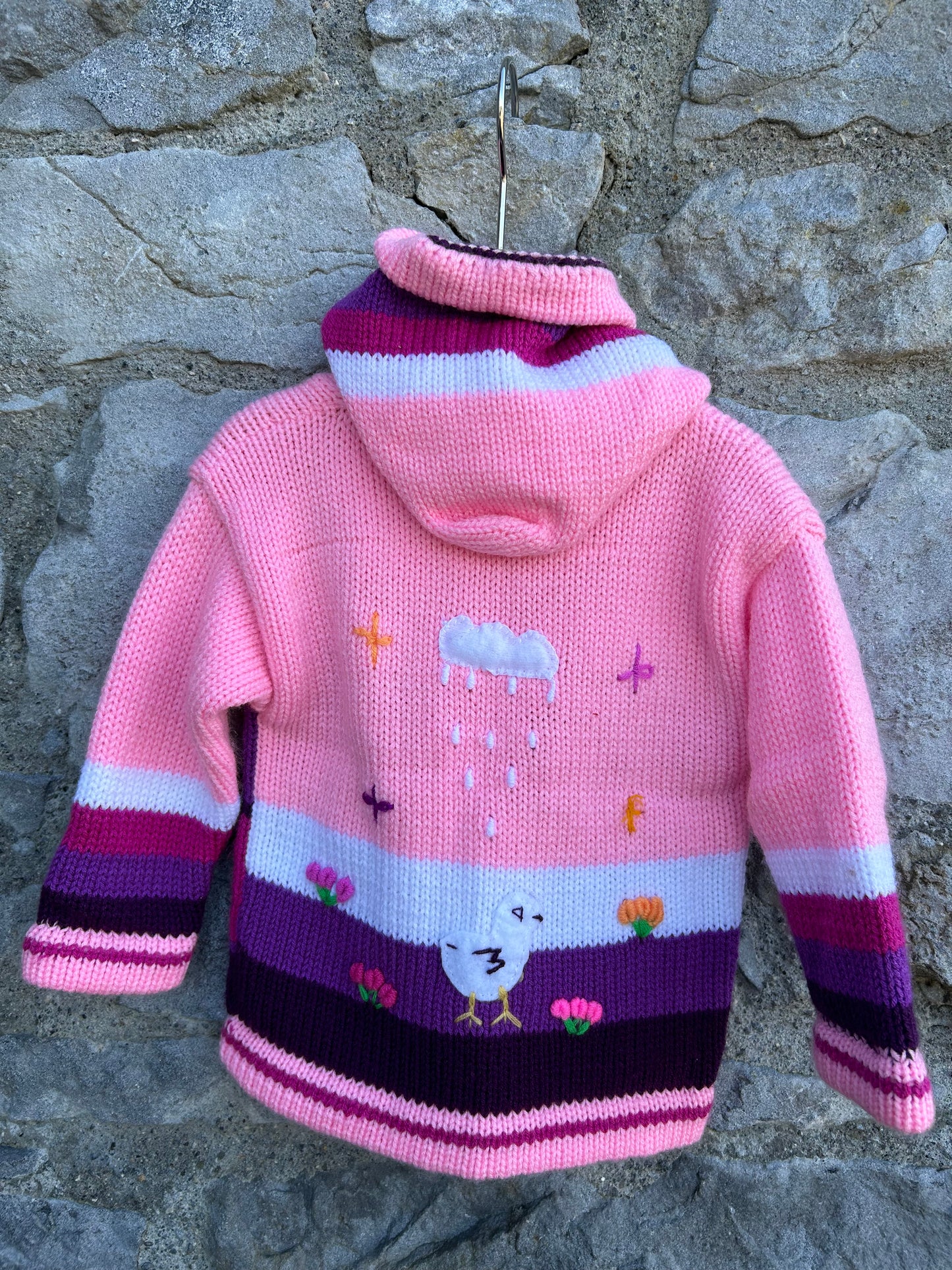 Pink Peruvian cardigan 9-12m (74-80cm)