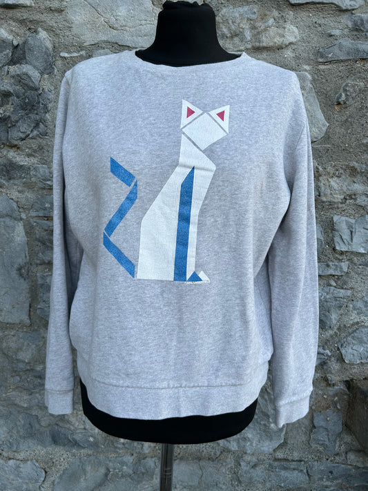 Geometric cat grey sweatshirt uk 10-12