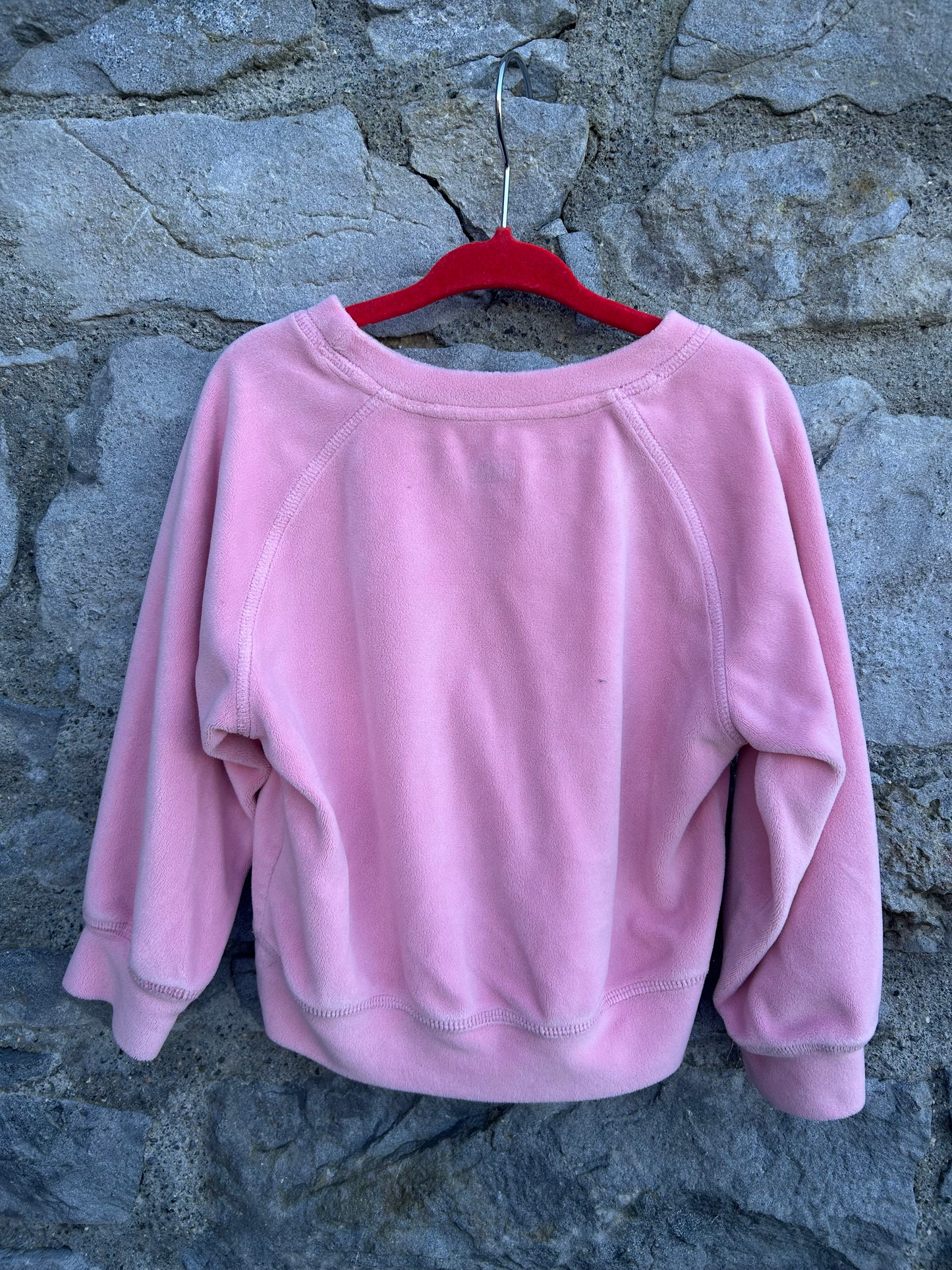 Pink velour sweatshirt 2y (92cm)