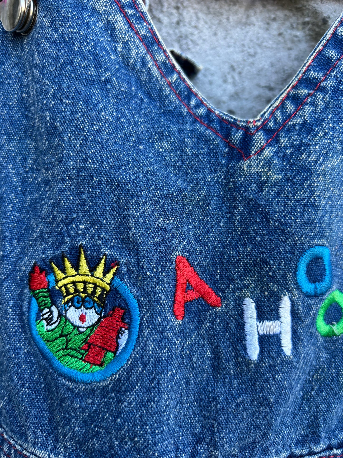 80s Ahooi denim pinafore 8y (128cm)