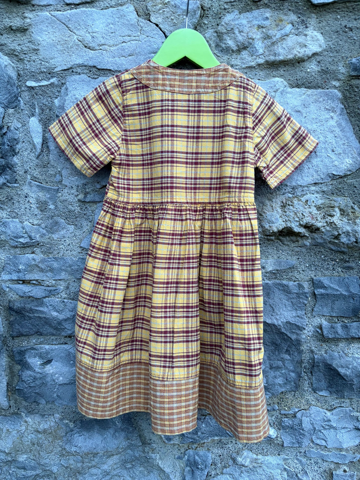 90s brown check dress 4y (104cm)