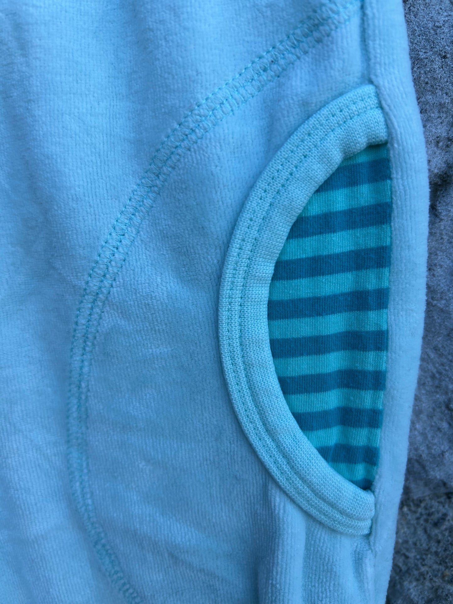 Ice blue velour pants 3-6m (62-68cm)