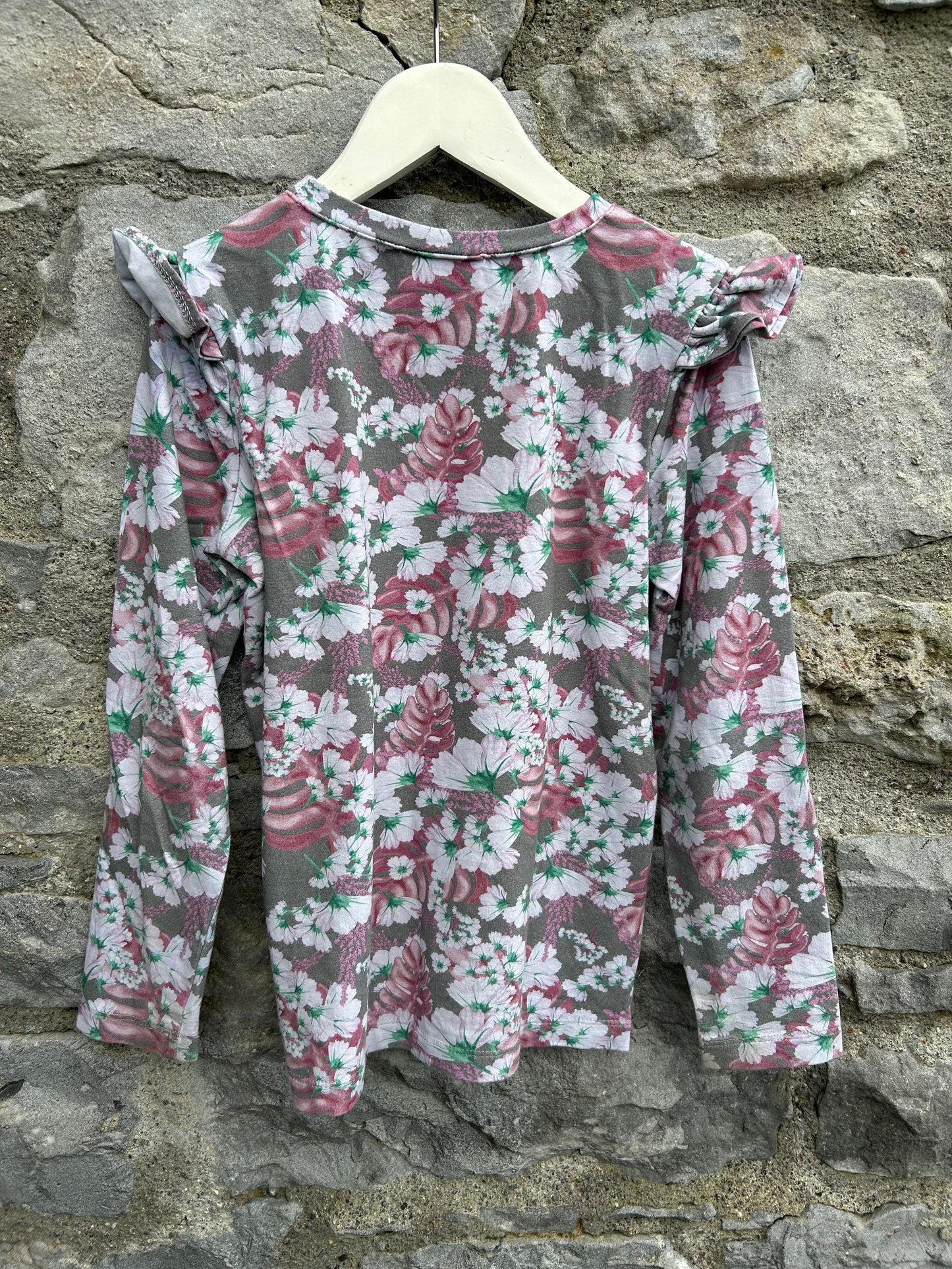 Grey floral top 8y (128cm)