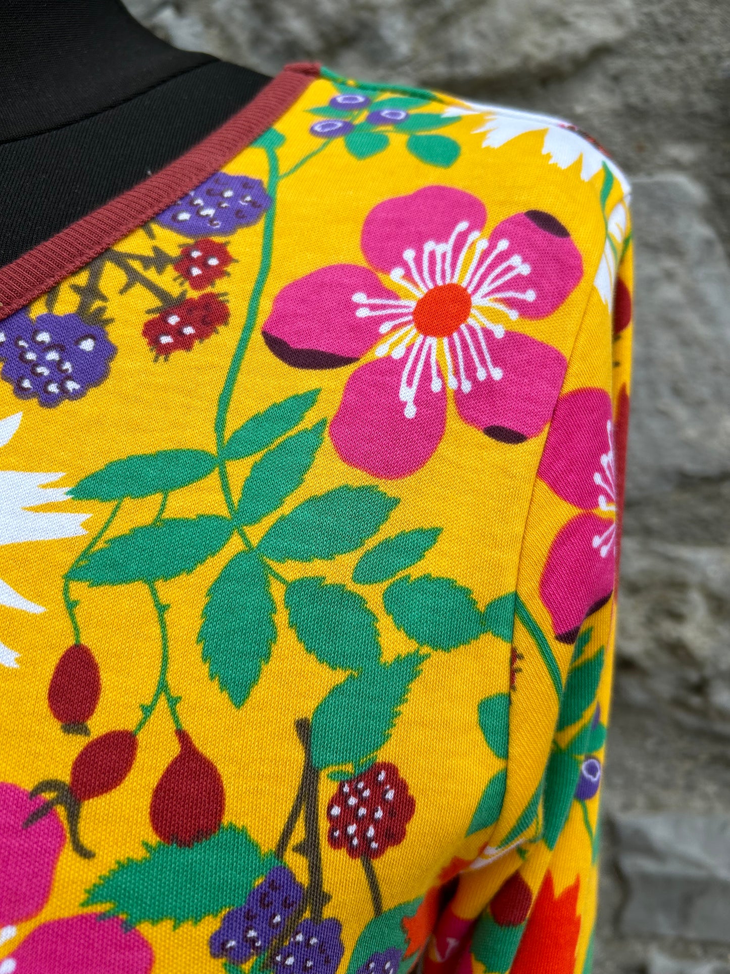 Autumn print yellow dress uk 10