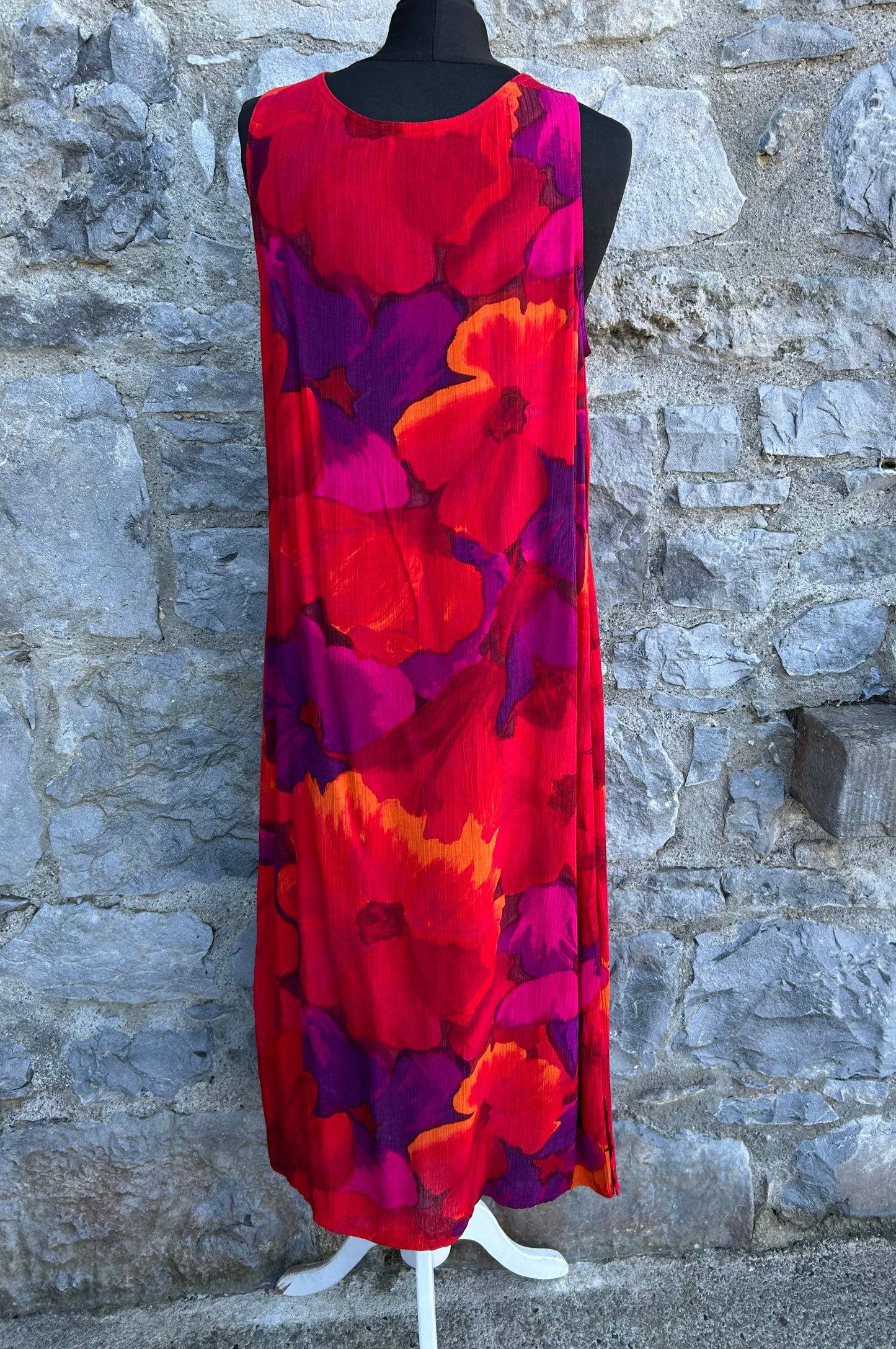 90s wrinkled pink flowers dress uk 12