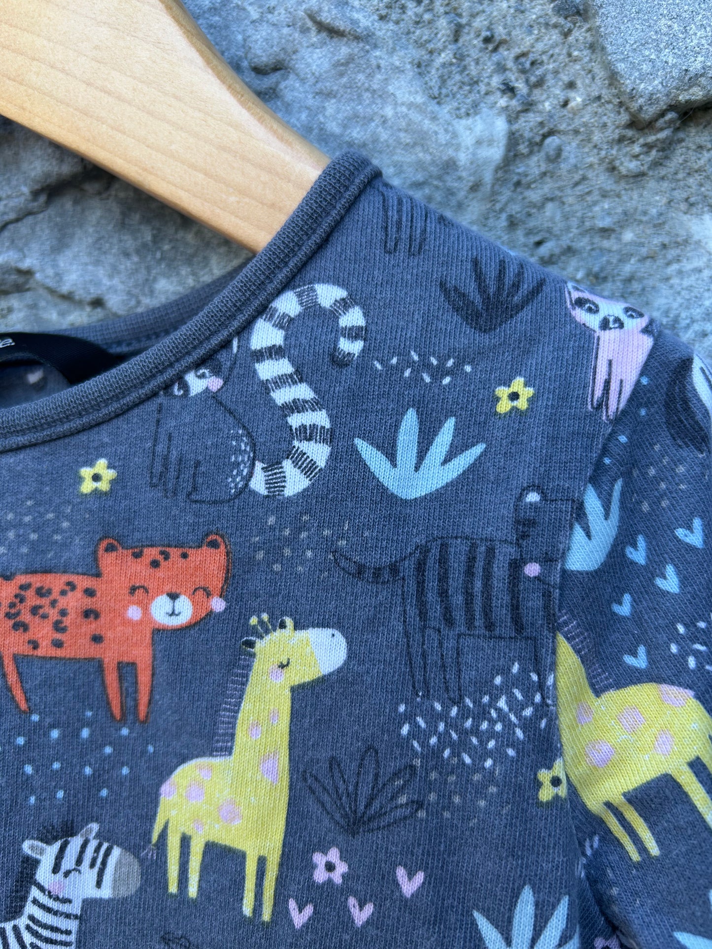 Wild animals charcoal dress 3-4y (98-104cm)