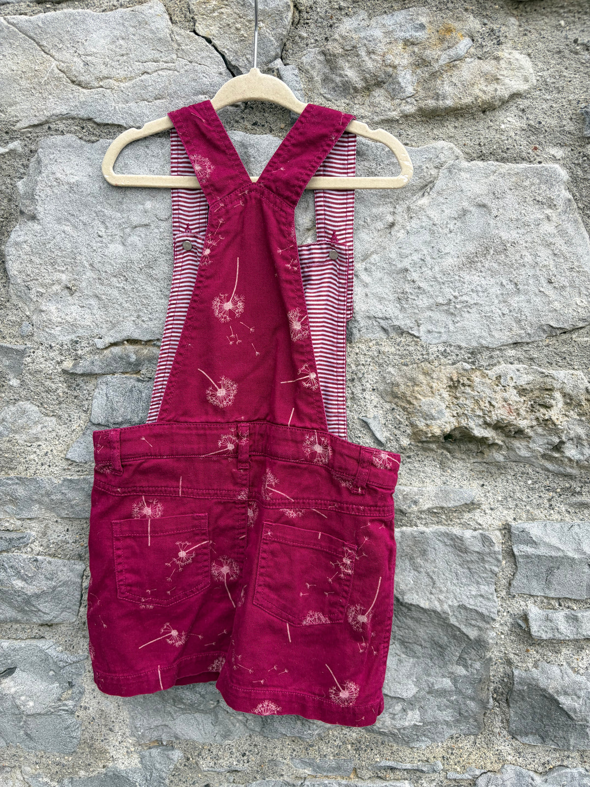 Dandelions burgundy pinafore 4y (104cm)