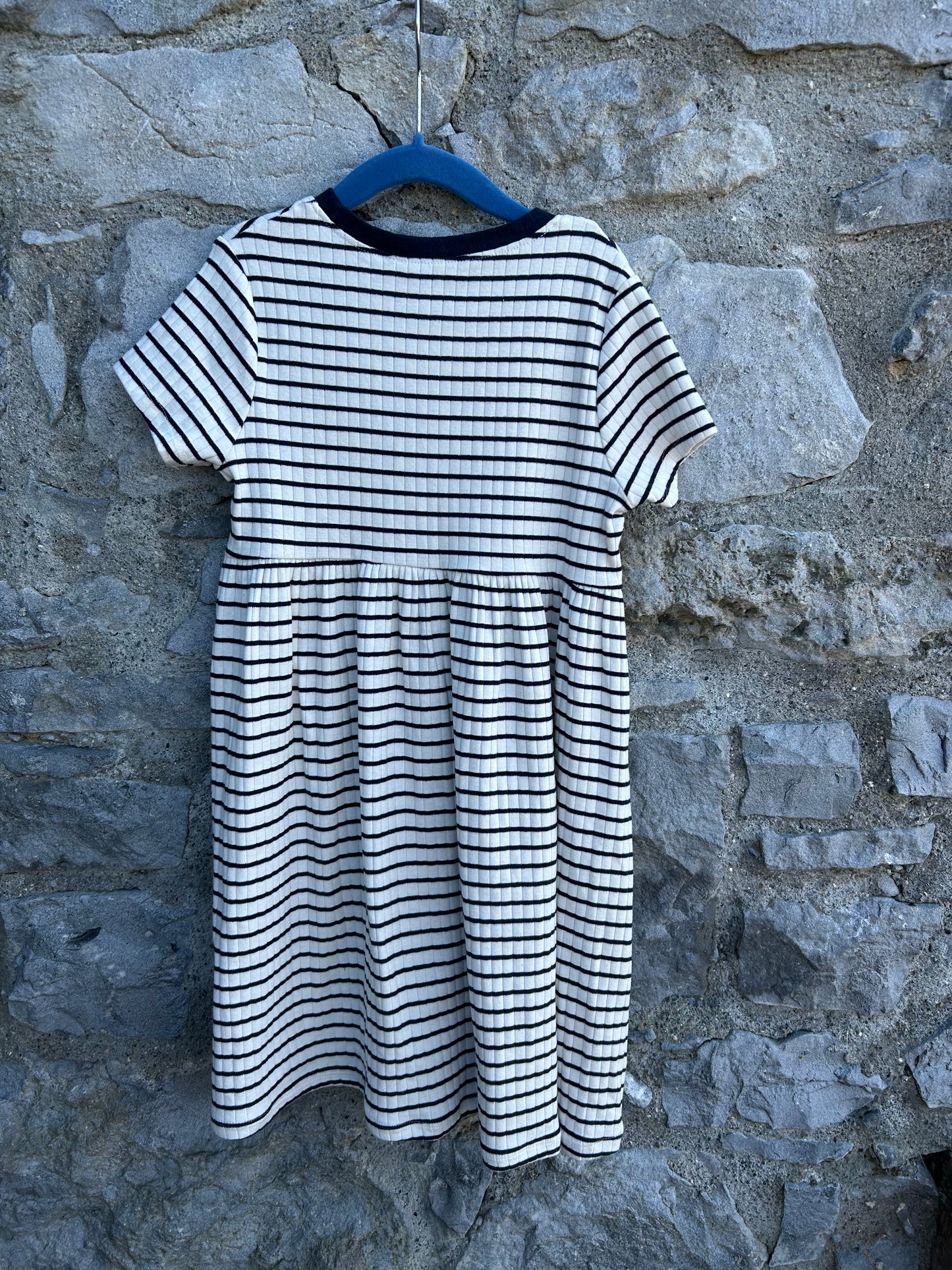 Navy&white stripy dress 6-7y (116-122cm)