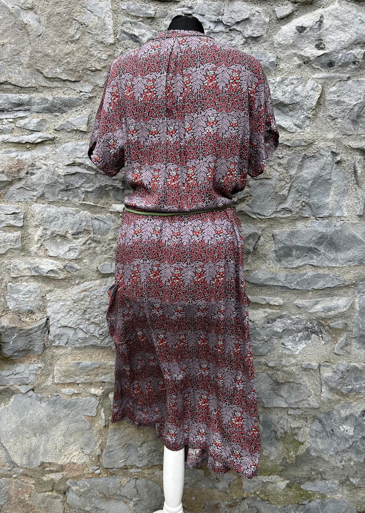 Red&grey floral dress uk 12
