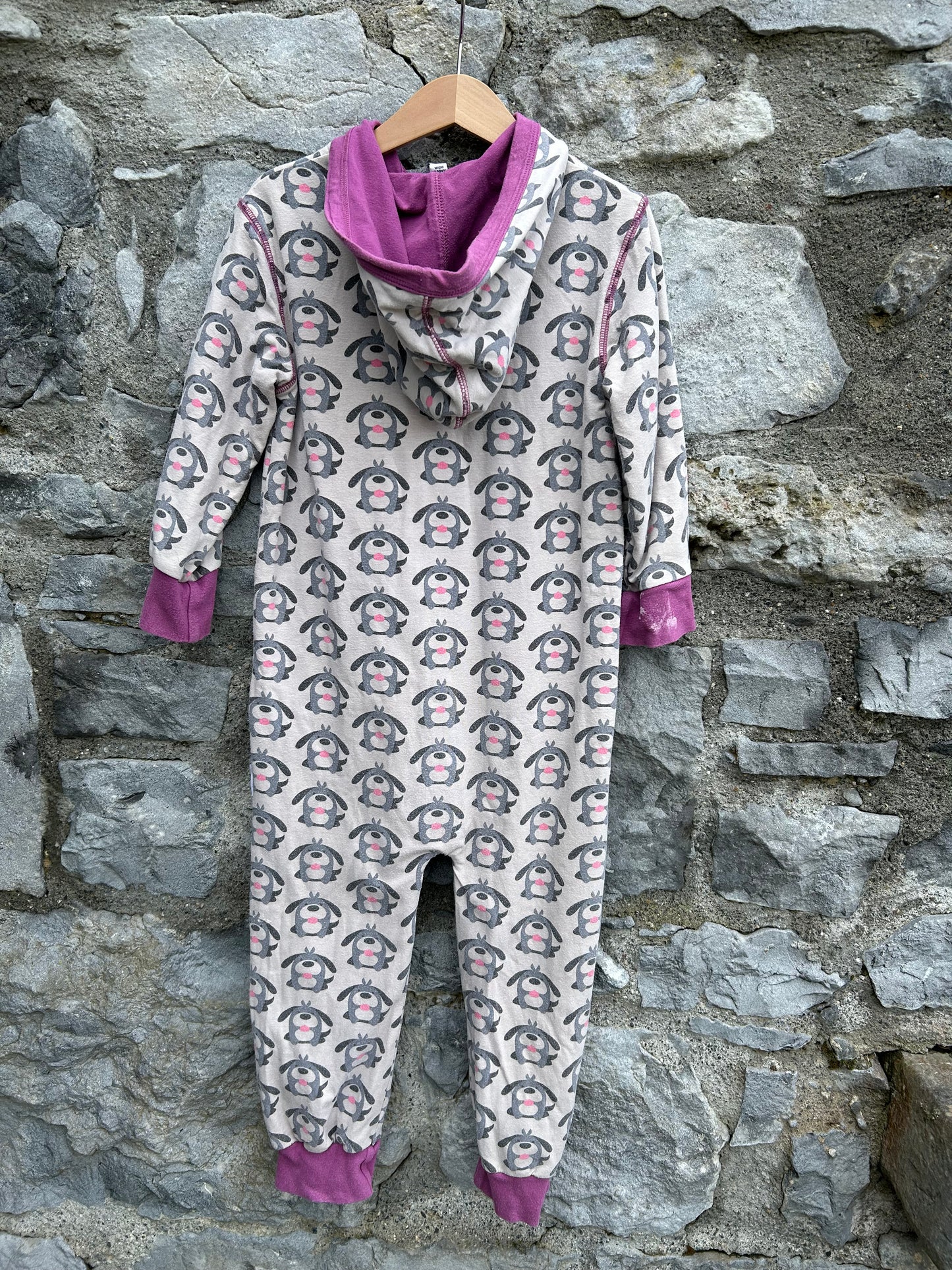 Dogs beige onesie 3-4y (98-104cm)