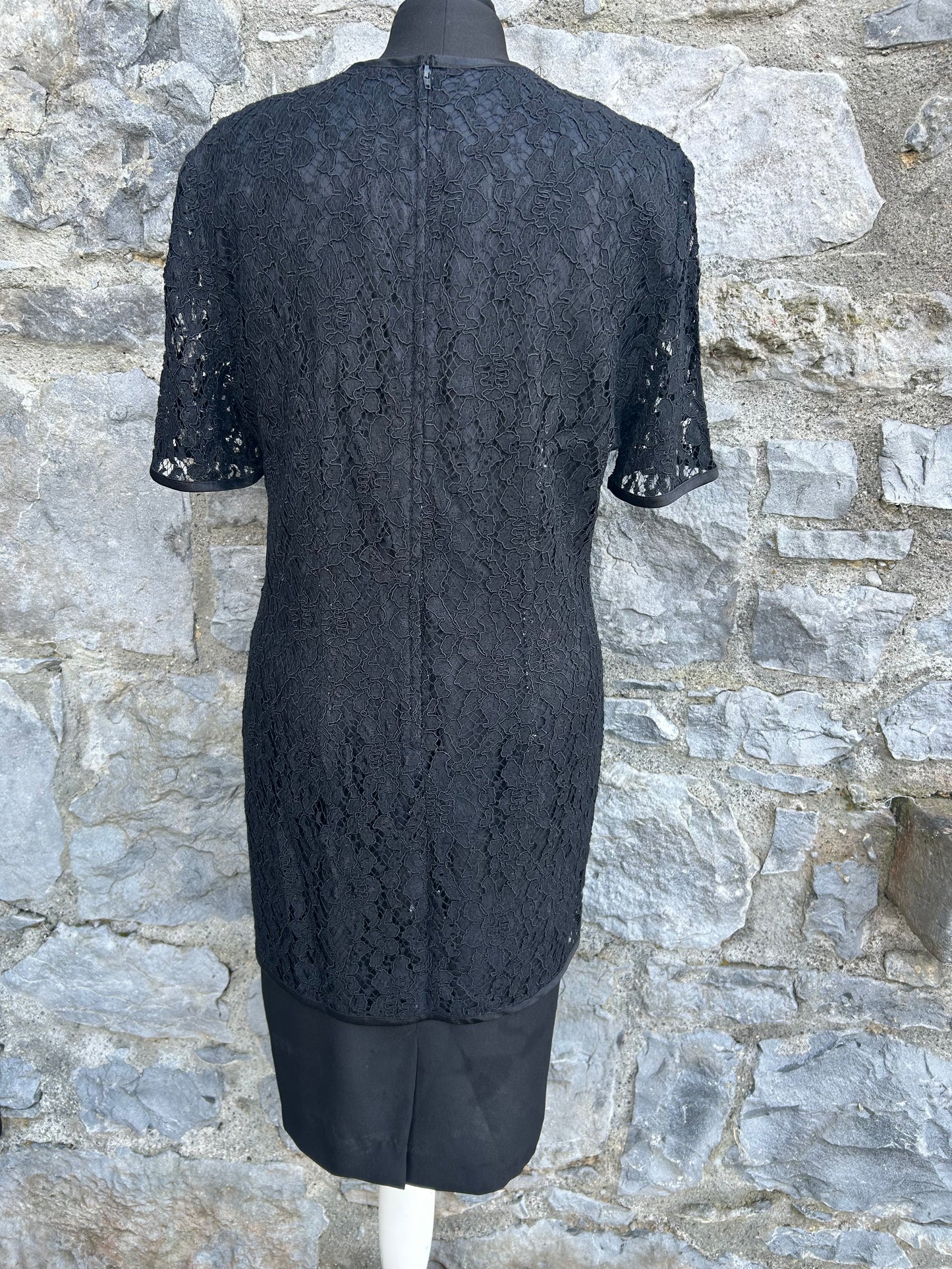90s Black lace dress uk 10