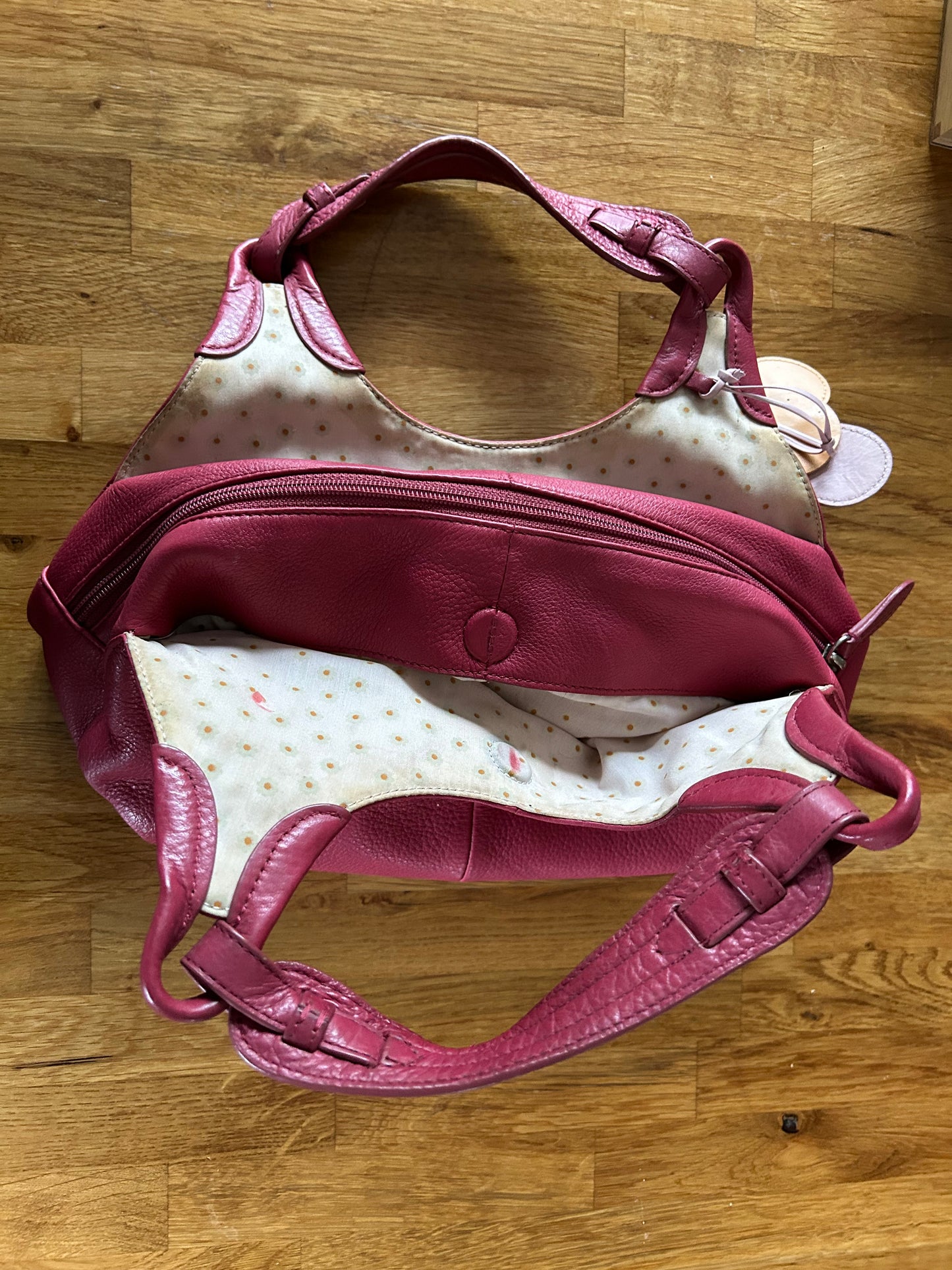 Rasberry Red leather handbag