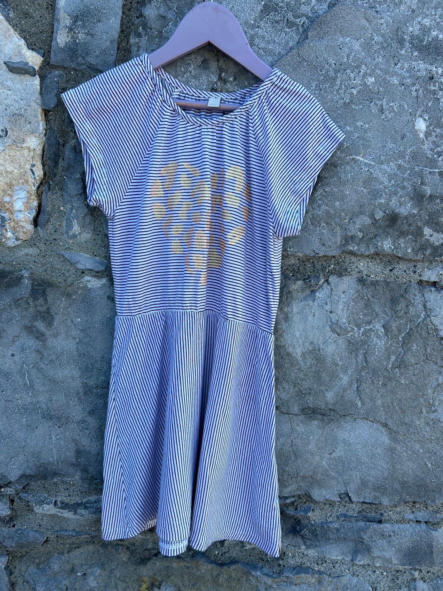 Glitter heart stripy dress 6-7y (116-122cm)