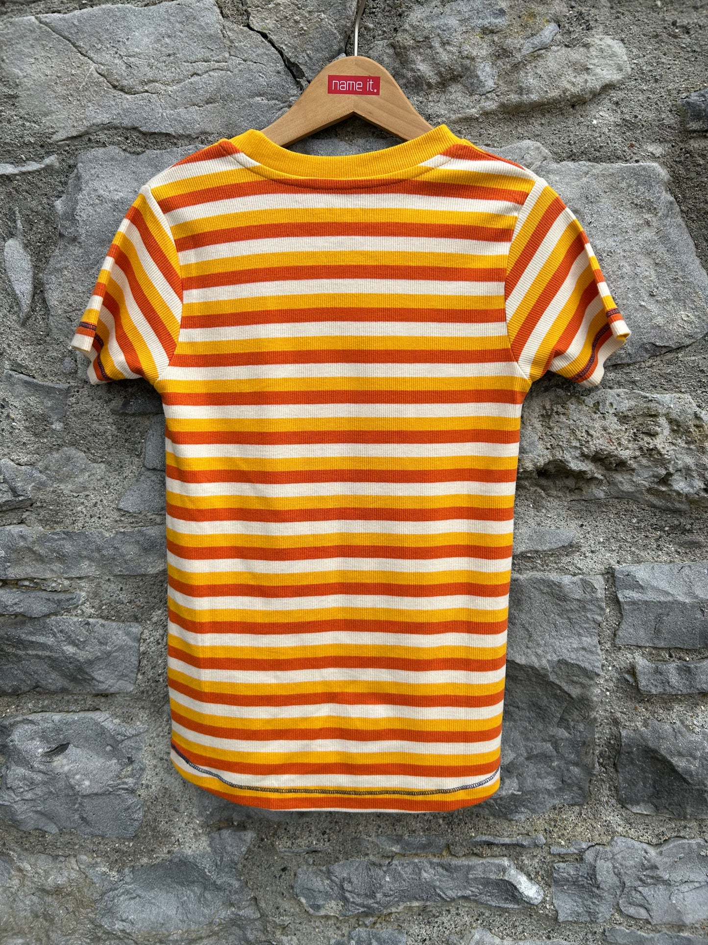 Orange&yellow stripy T-shirt 8y (128cm)