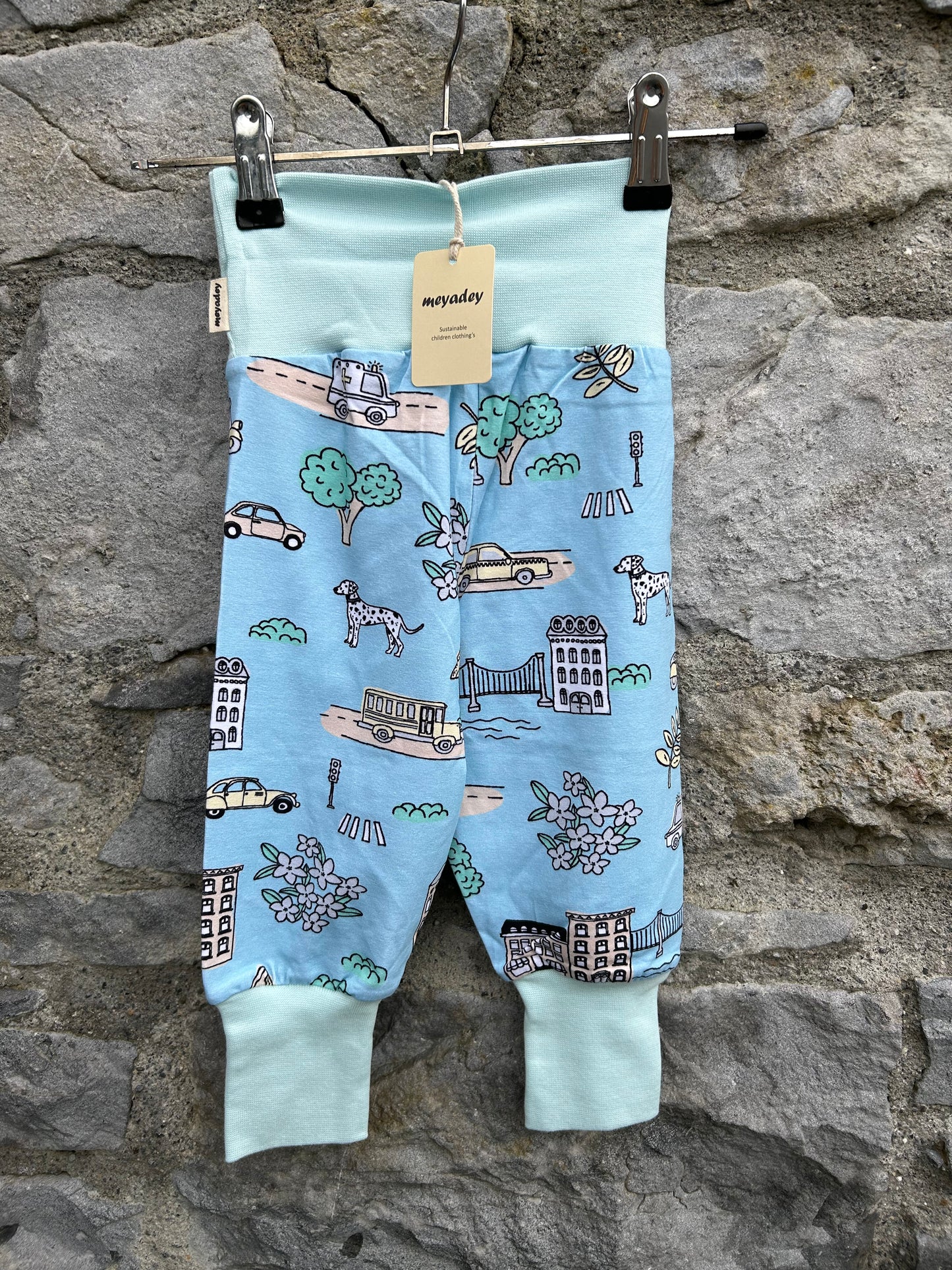 City life blue rib pants 9-12m (74-80cm)
