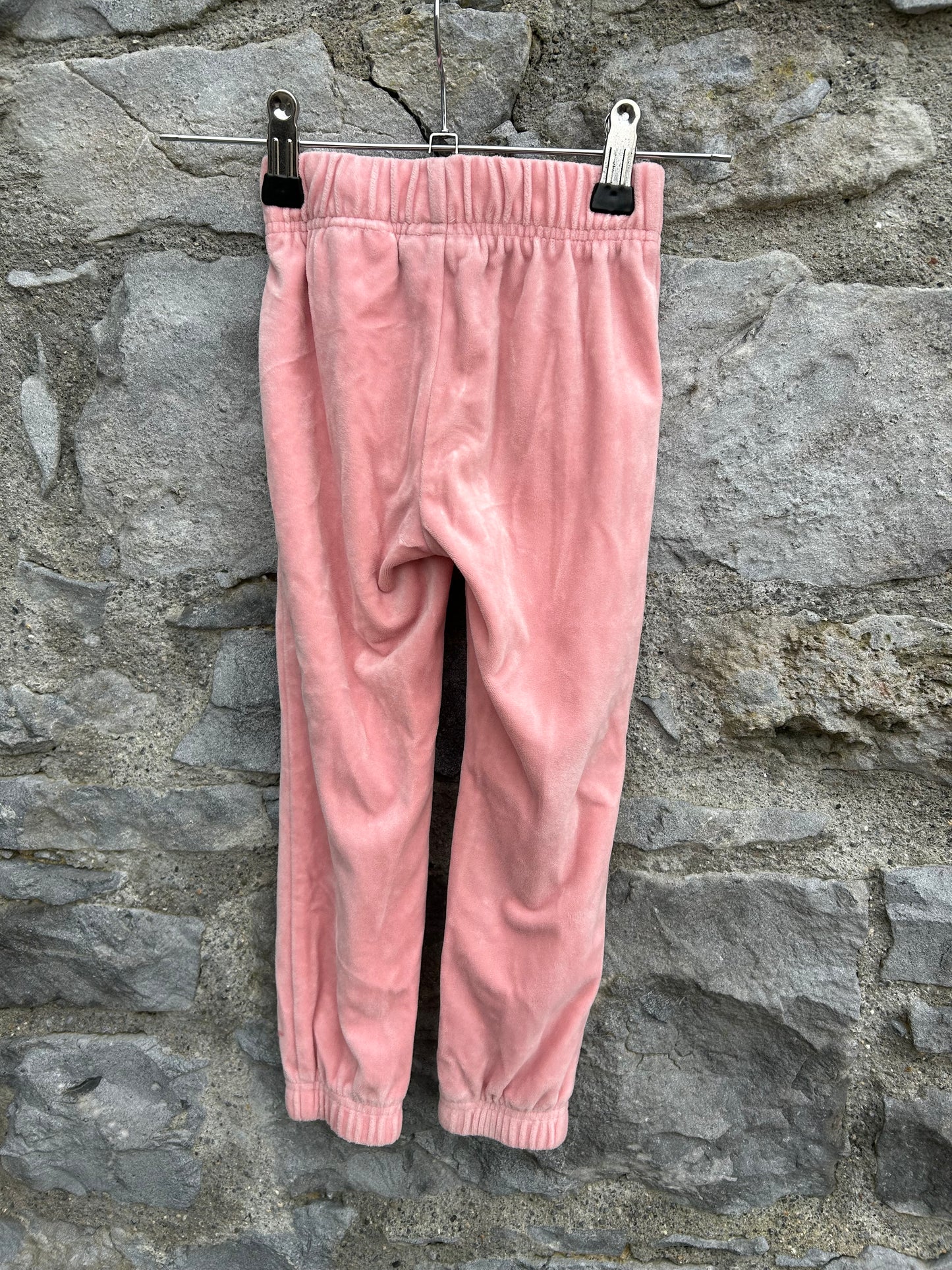 Pink velour pants 3-4y (98-104cm)