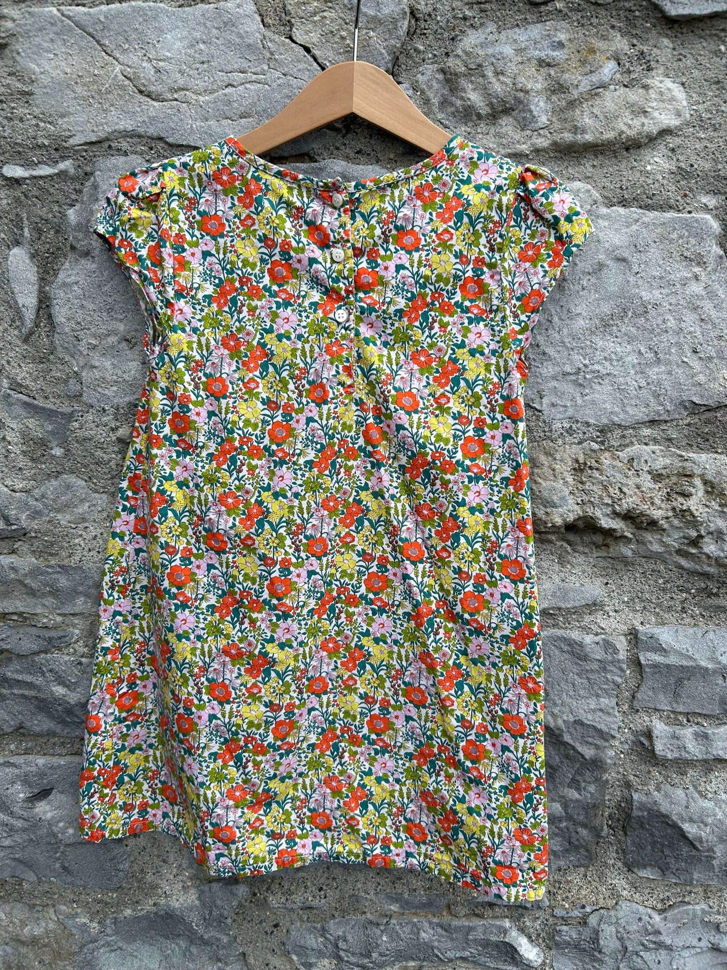 Red&green floral dress 4-5y (104-110cm)