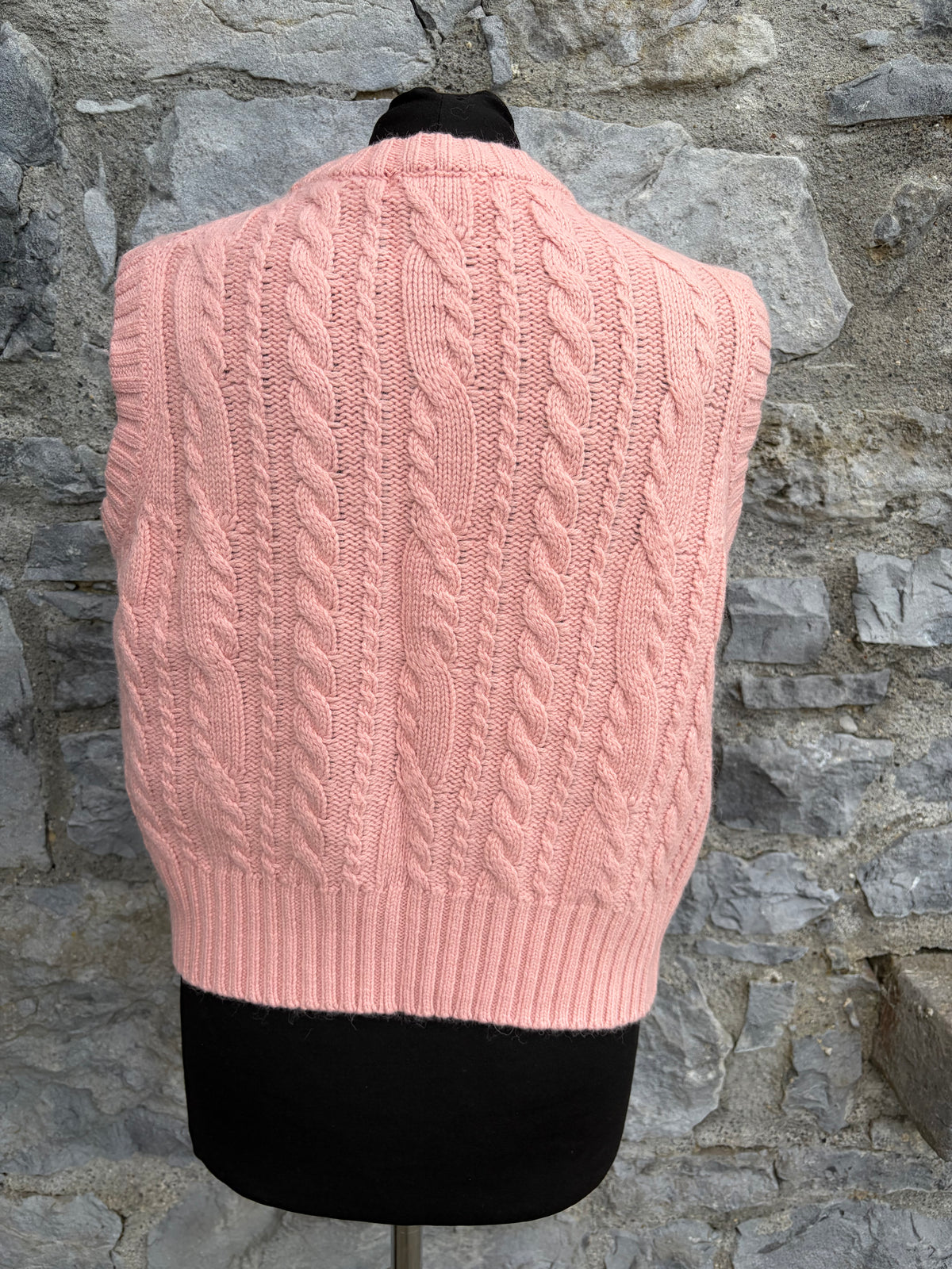 Peach cable sleeveless jumper uk 8-10