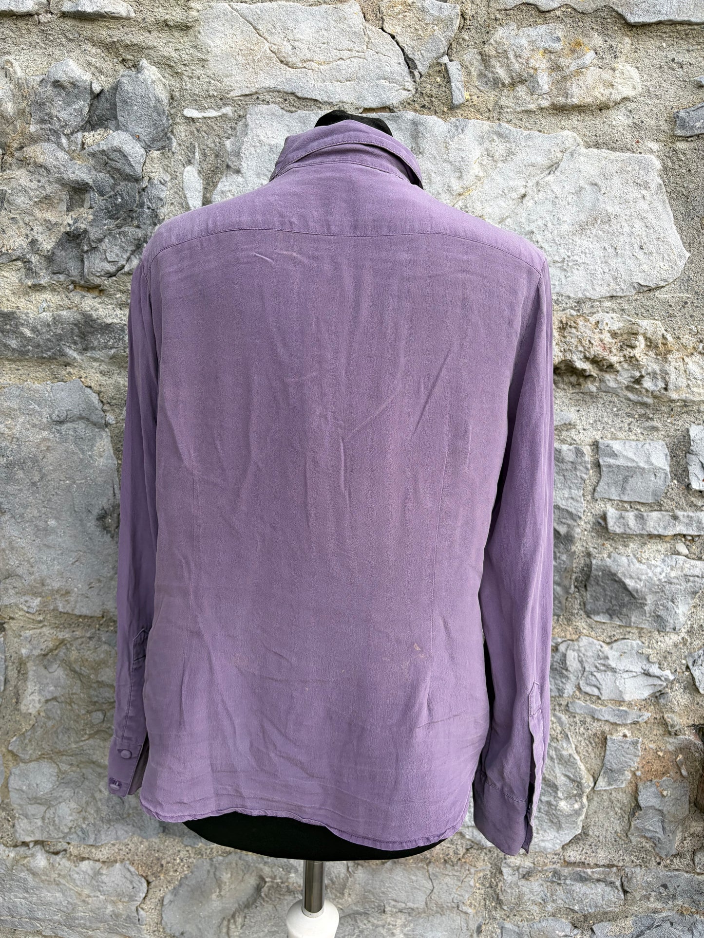 80s lilac silk blouse uk 10