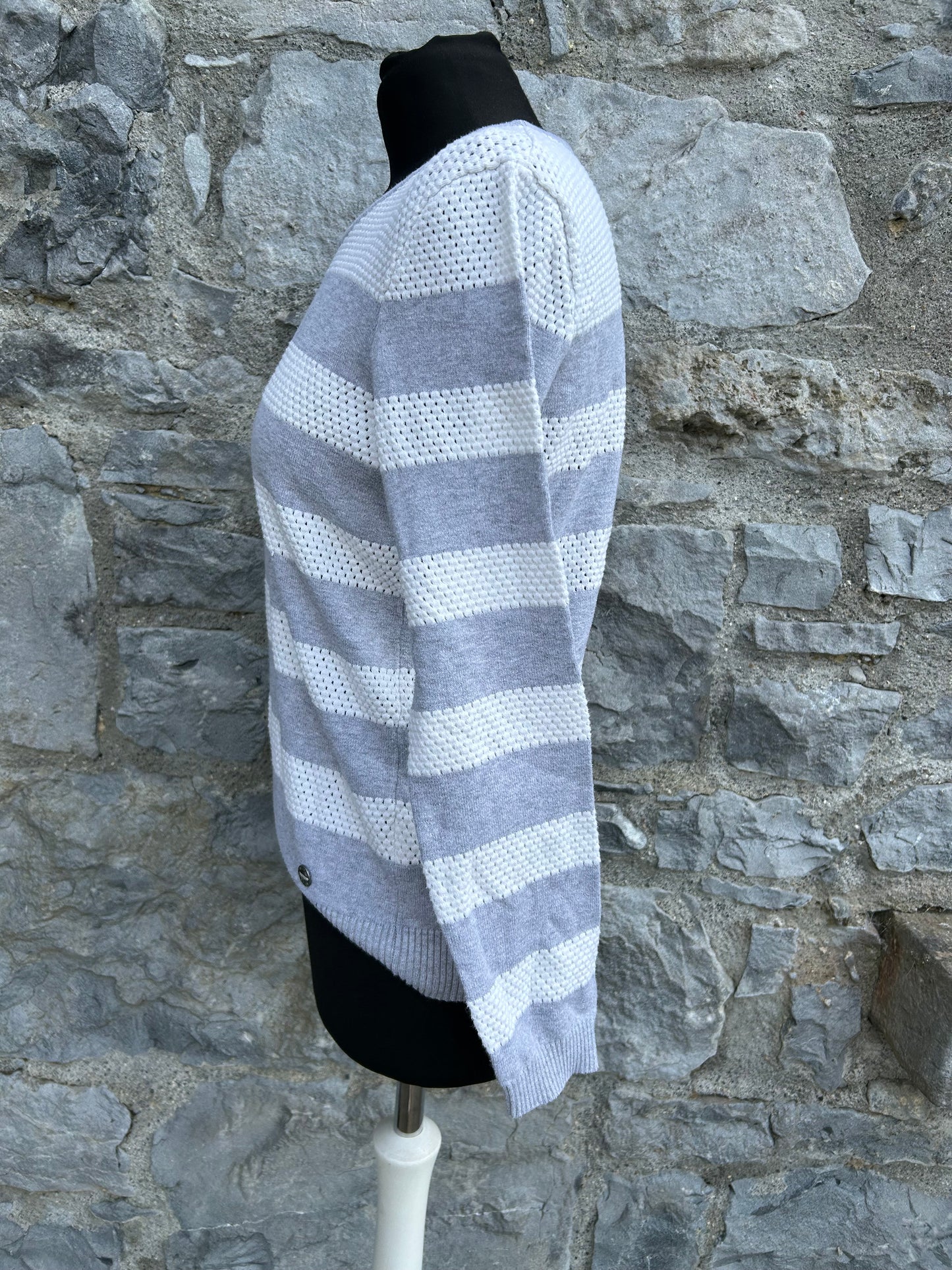 Grey&white stripy jumper uk 8-10