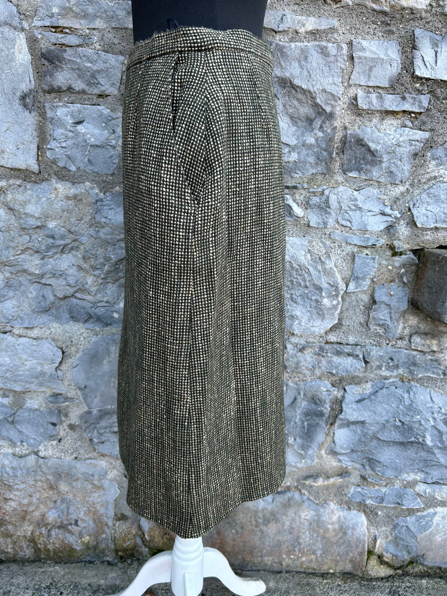 80s brown check skirt uk 8