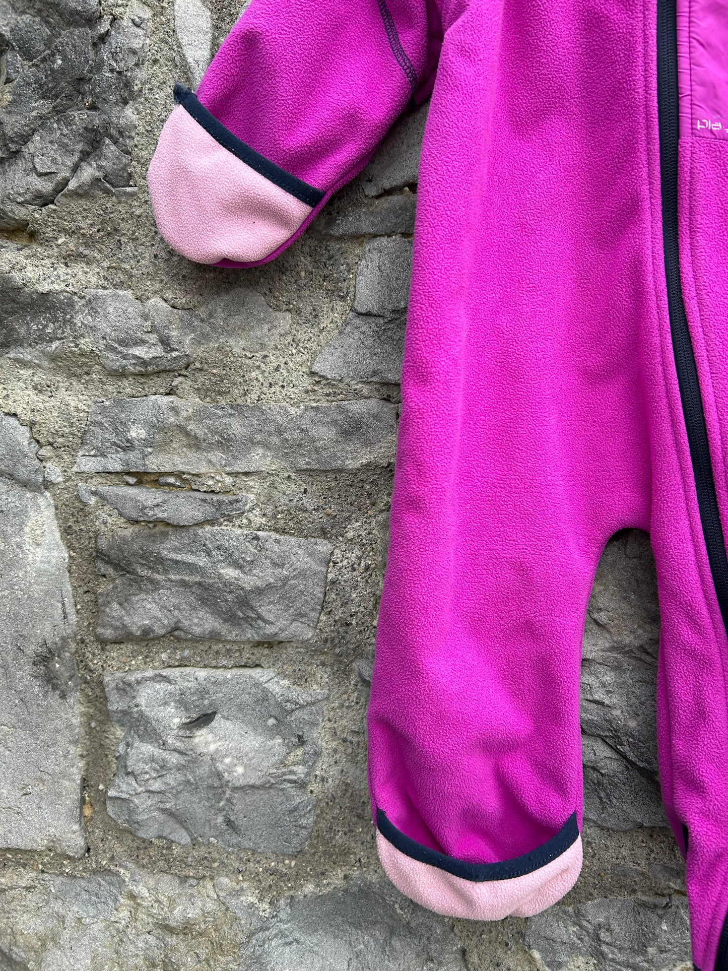 Pink fleece pramsuit 9-12m (74-80cm)