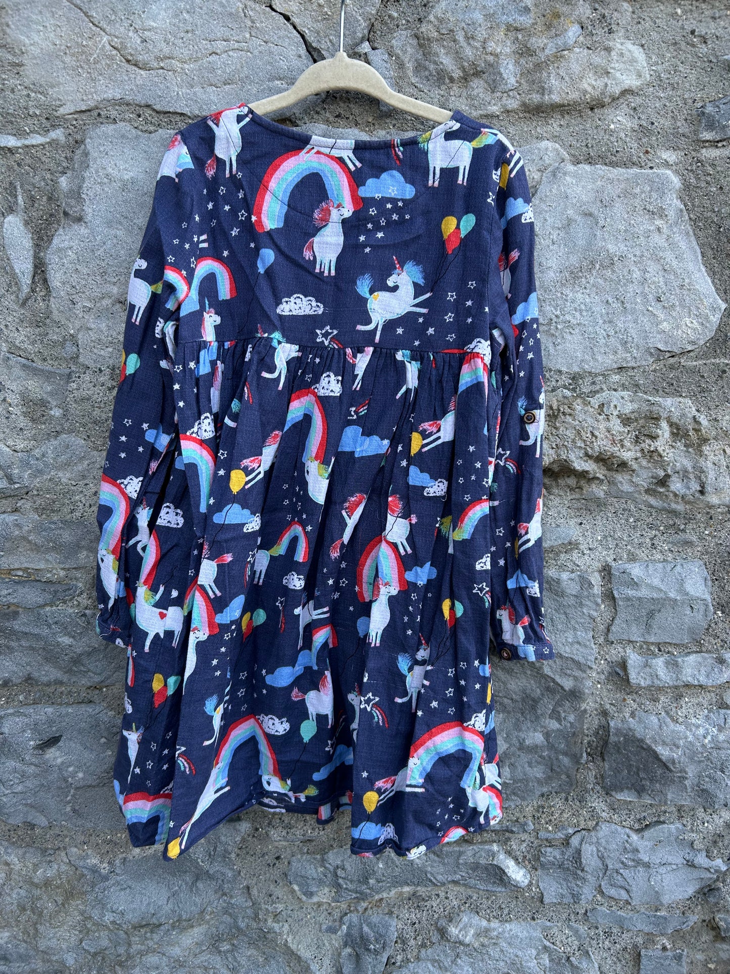 Unicorns&rainbows navy dress 5-6y (110-116cm)