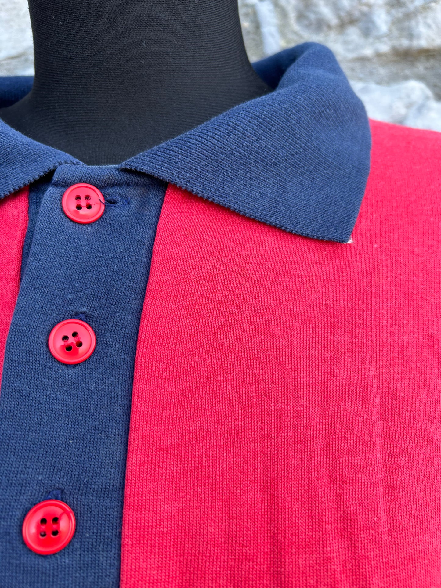 90s red polo sweatshirt M-L