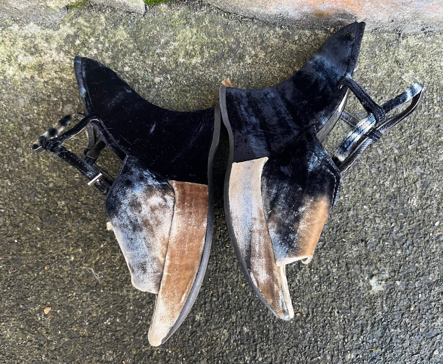 Grey velvet ombré wedges uk 6 (eu 39.5)