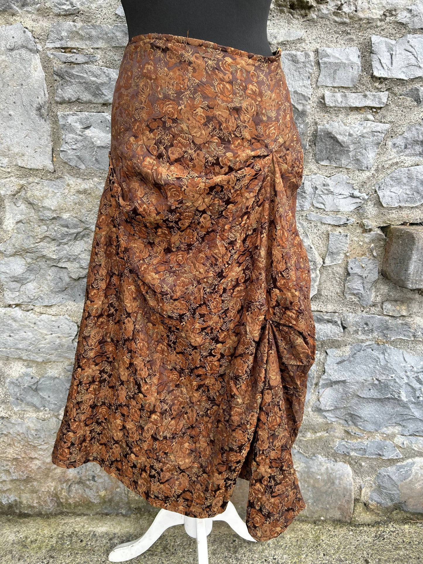 Y2K brown flowers skirt uk 8