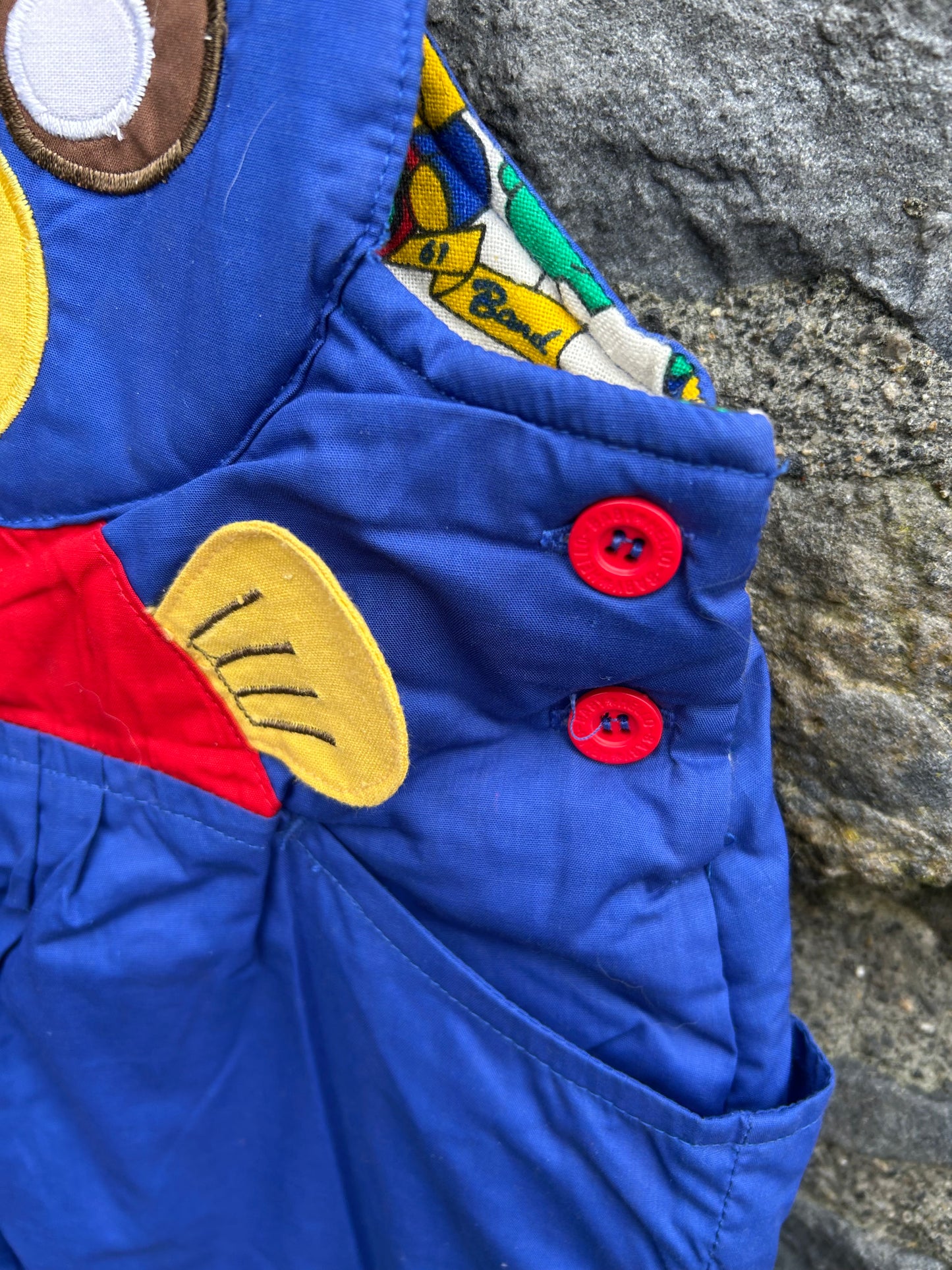 90s blue bear dungarees 3m (62cm)
