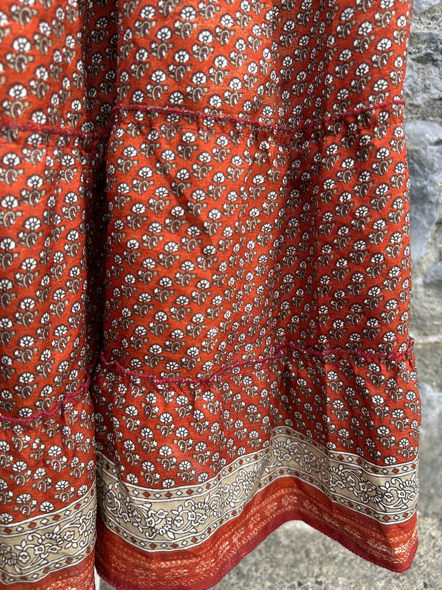 Brown tiered dress uk 6-8