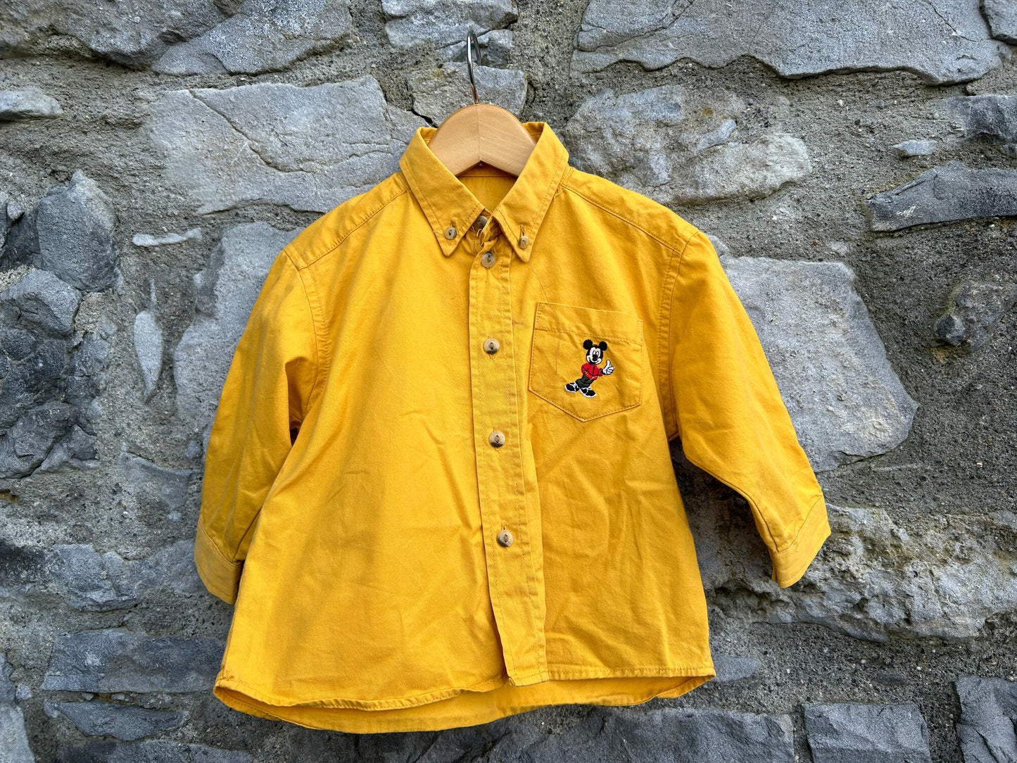 90s yellow Mickey shirt 12-18m (80-86cm)