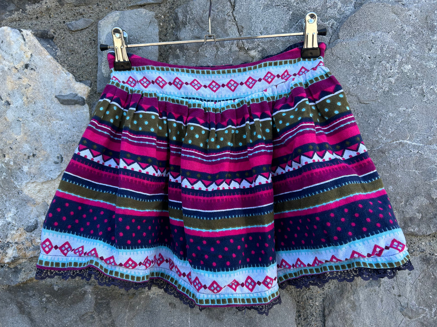 Pink geometric panels skirt 5y (110cm)