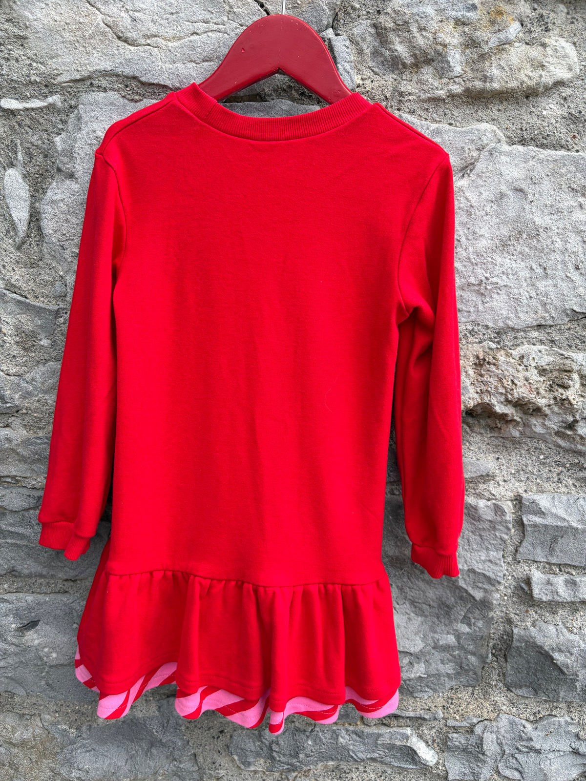 Heart red sweat dress 4y (104cm)
