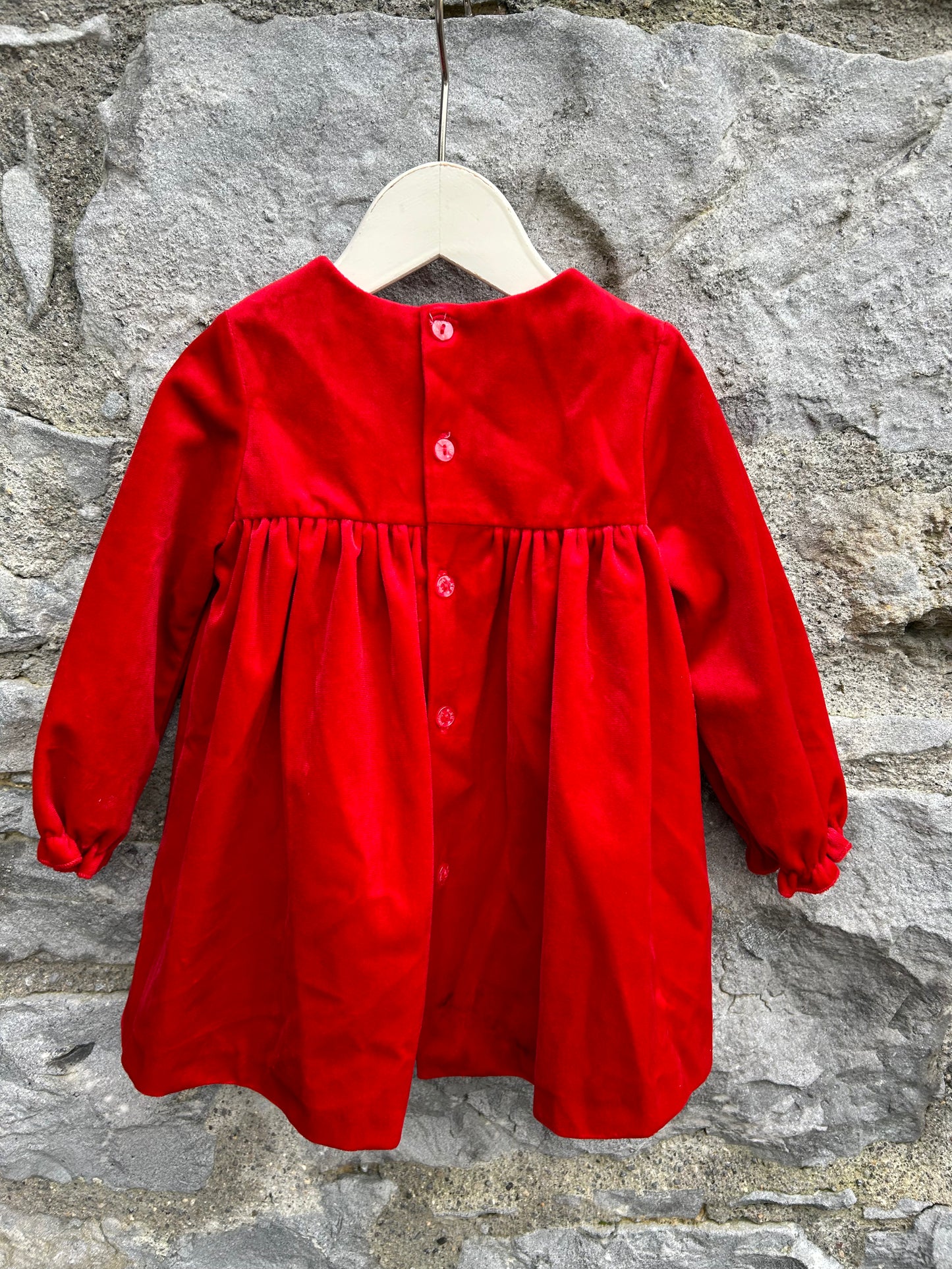 Red velvet dress 9-12m (74-80cm)