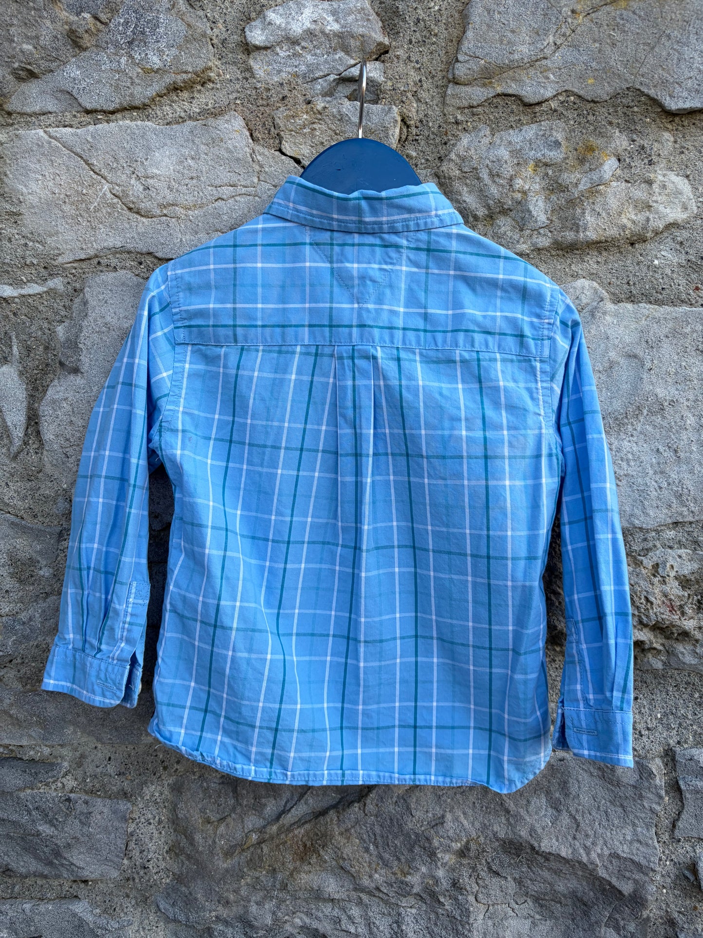 TH blue check shirt 2y (92cm)